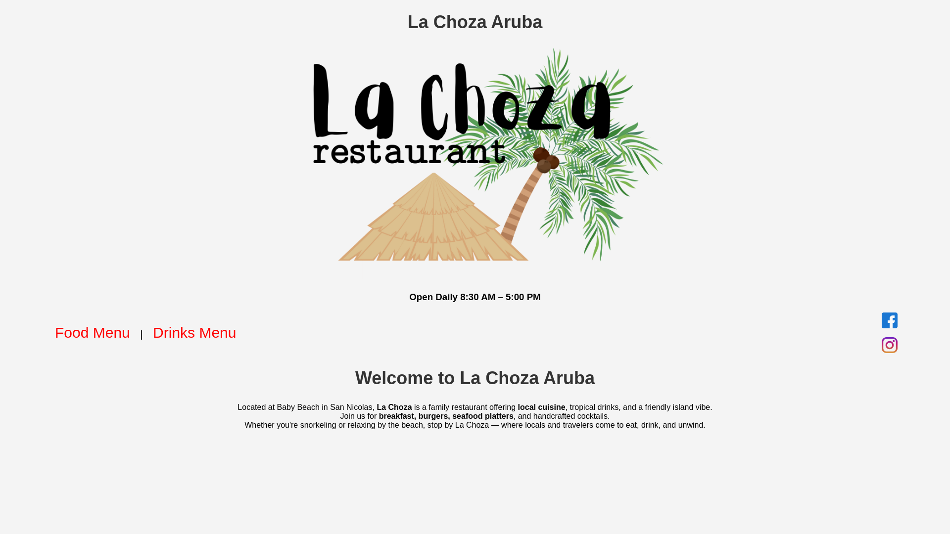 website screenshot of https://lachozaaruba.pages.dev/