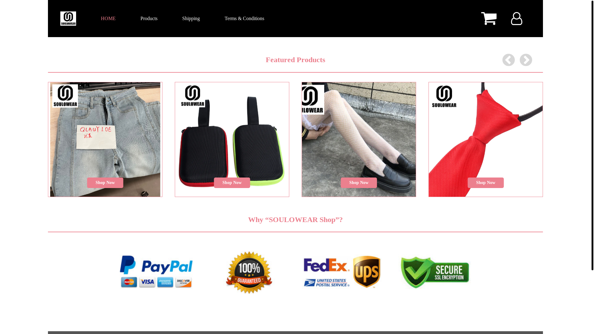 website screenshot of https://soulowear-product.xyz/