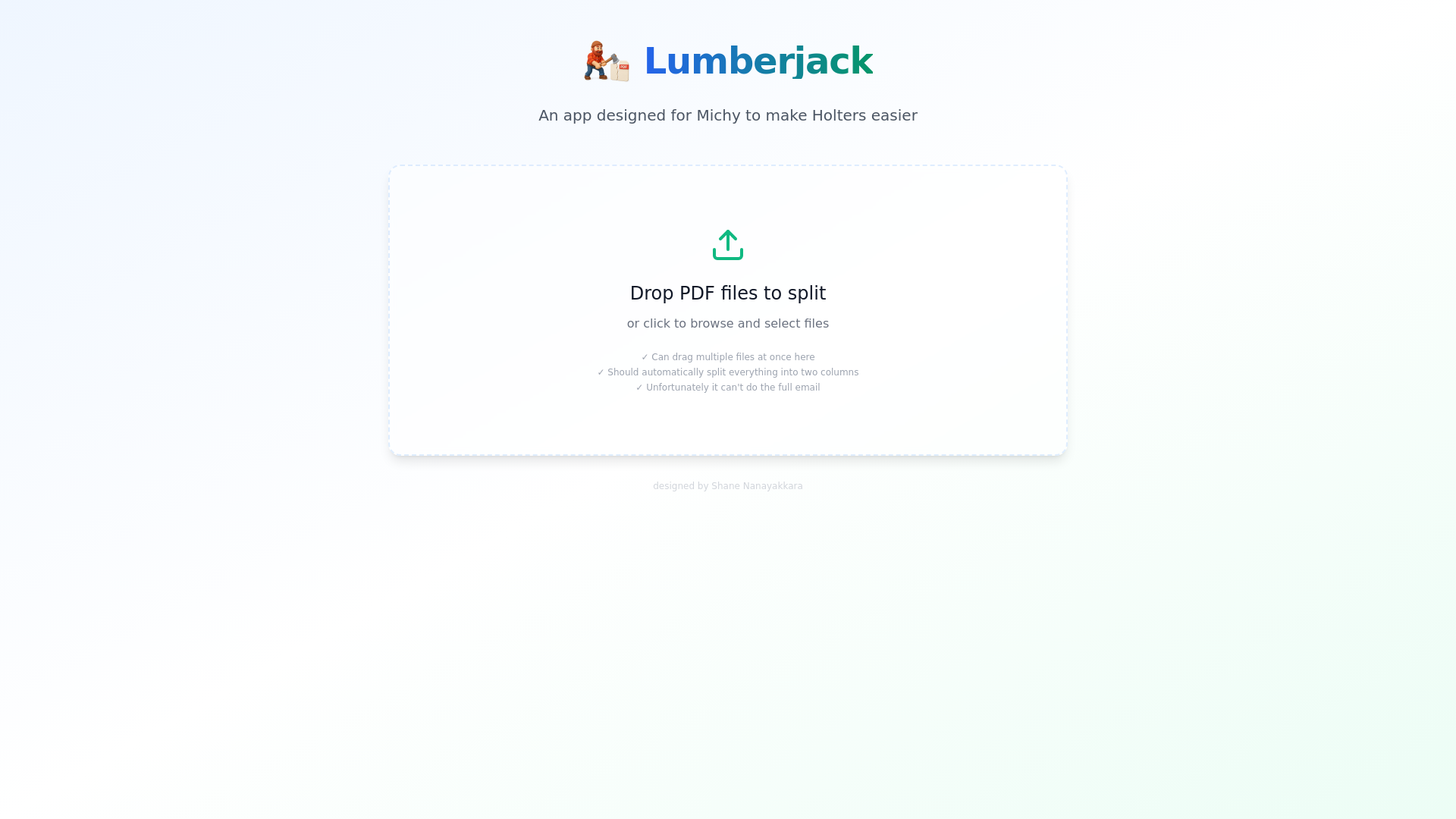website screenshot of https://holtersplitter.pages.dev/