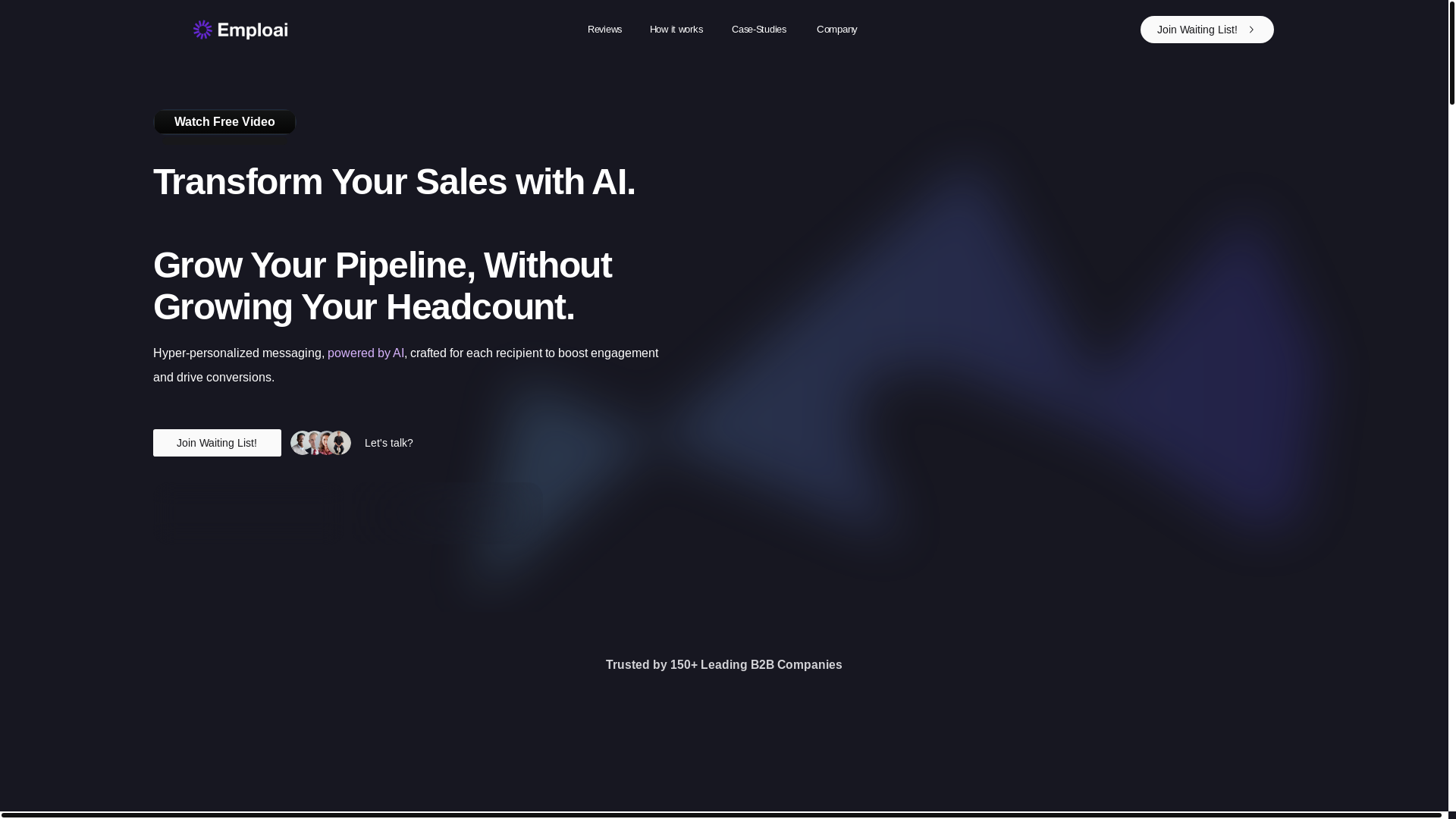 website screenshot of https://teamemploai.com/