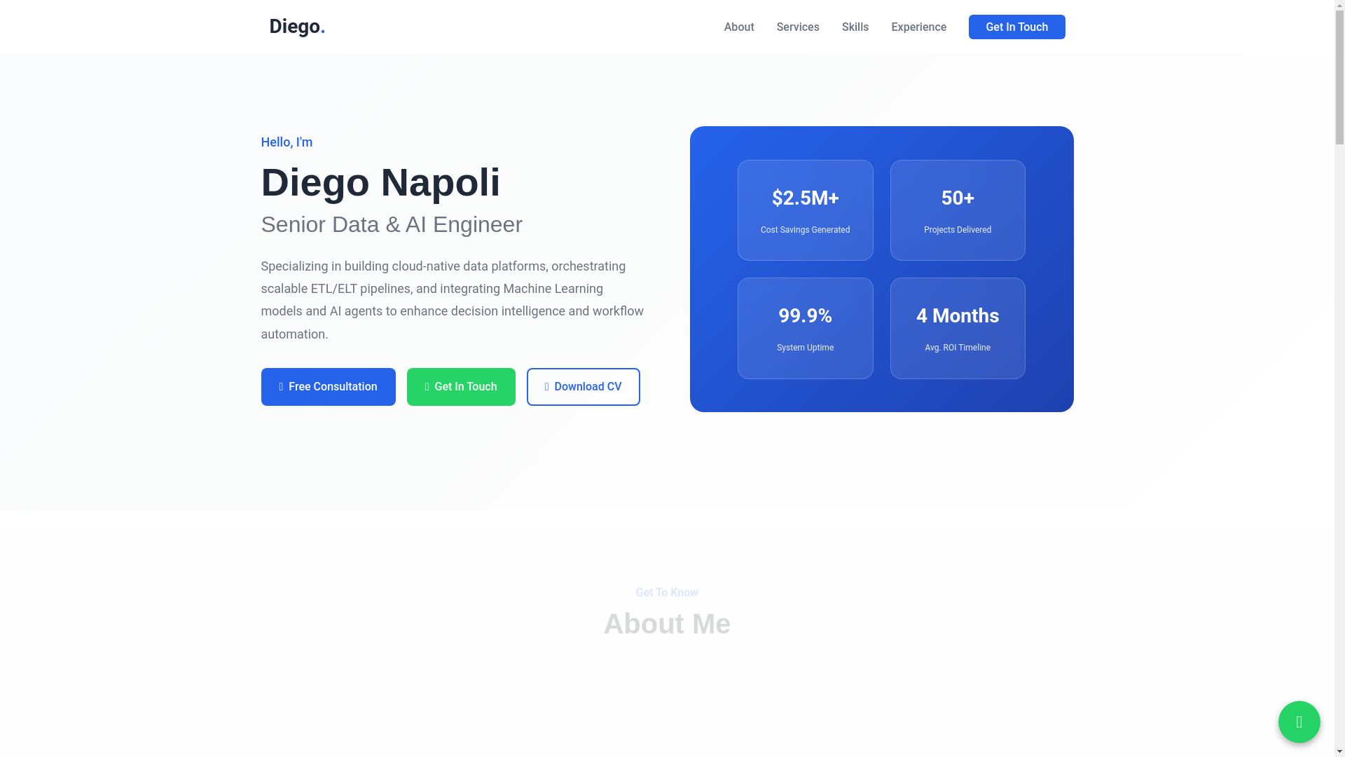 website screenshot of https://napolidata.com/
