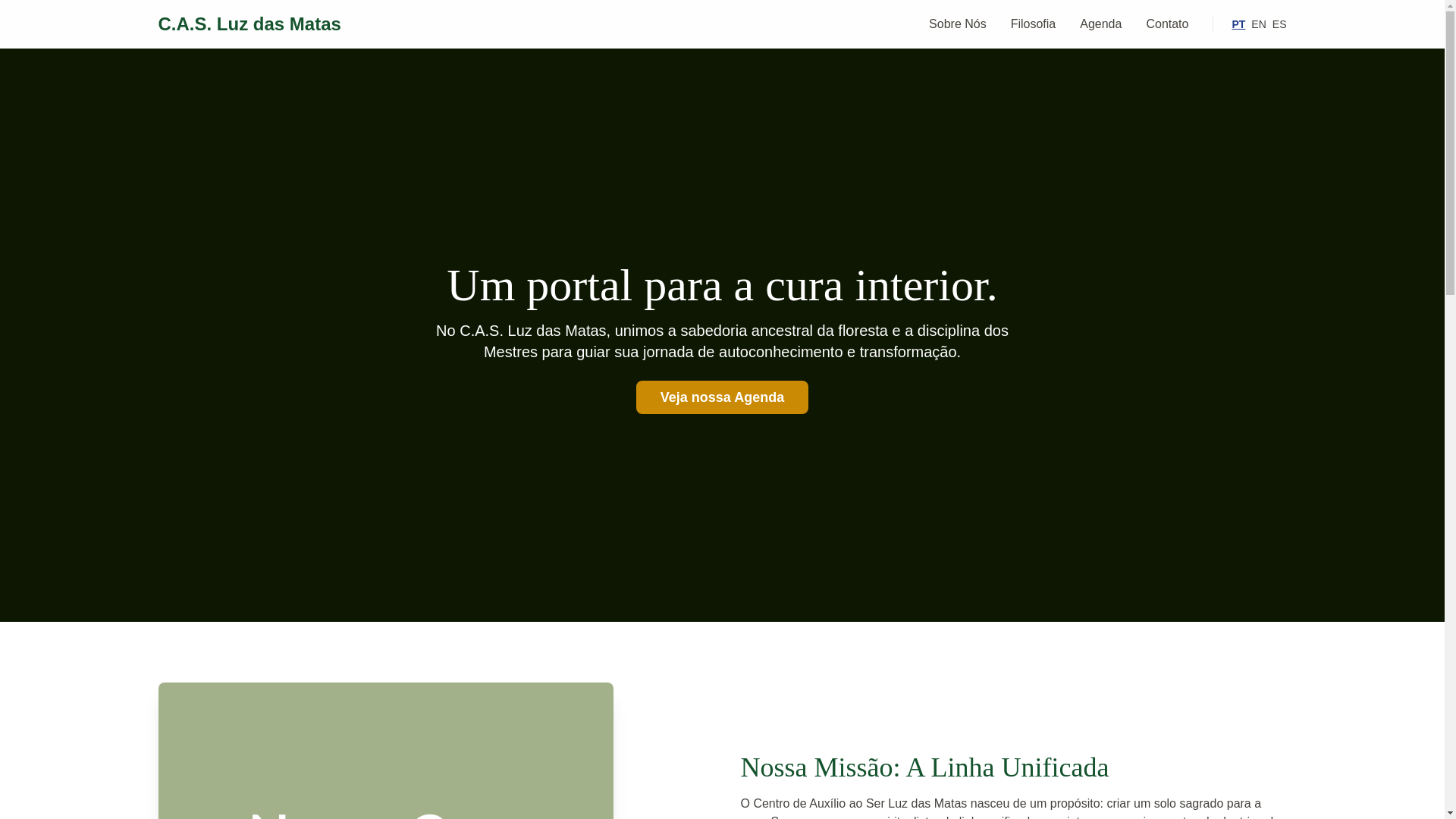 website screenshot of https://casluzdasmatas.com.br/