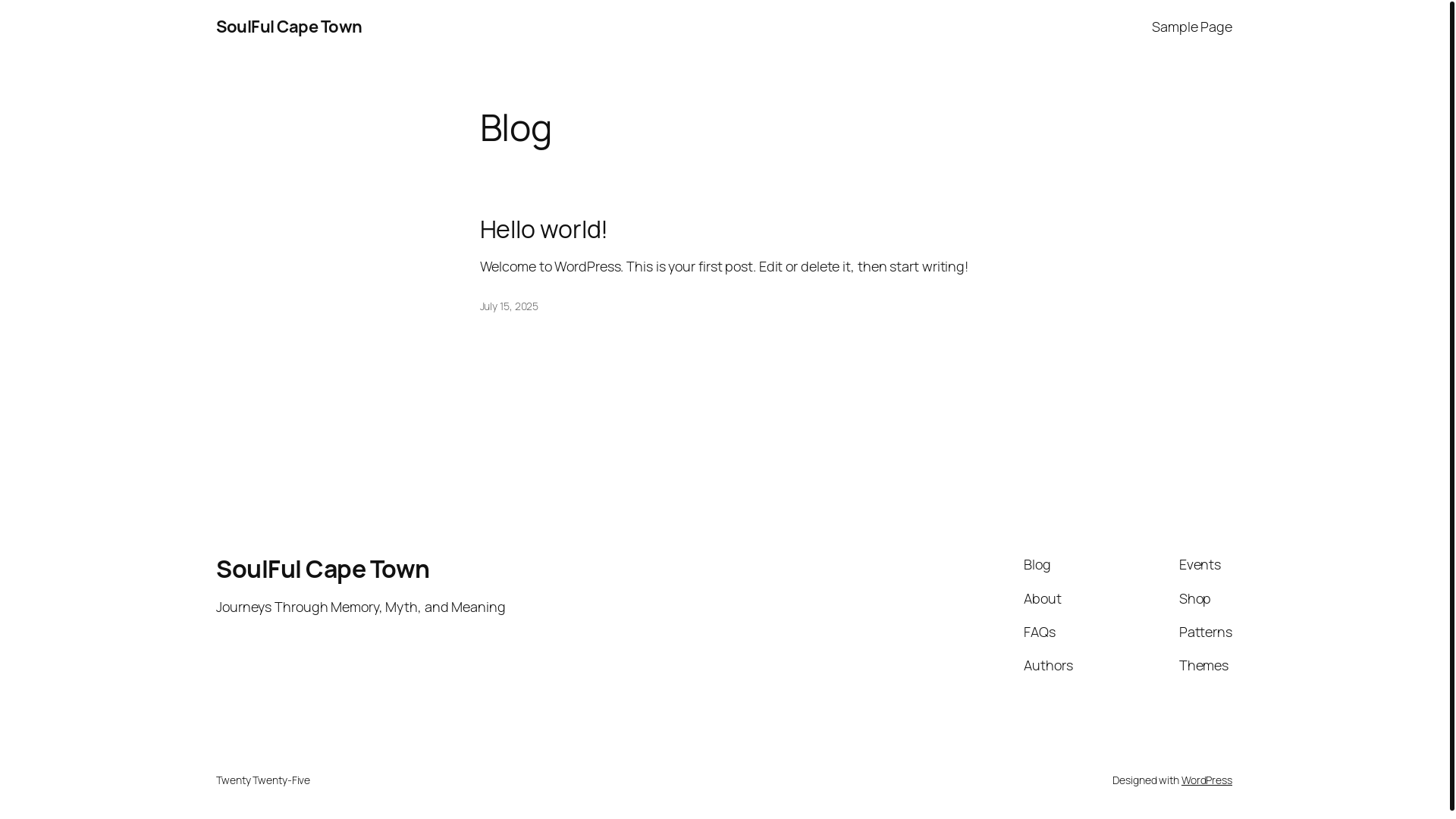 website screenshot of https://soulfulcapetown.com/