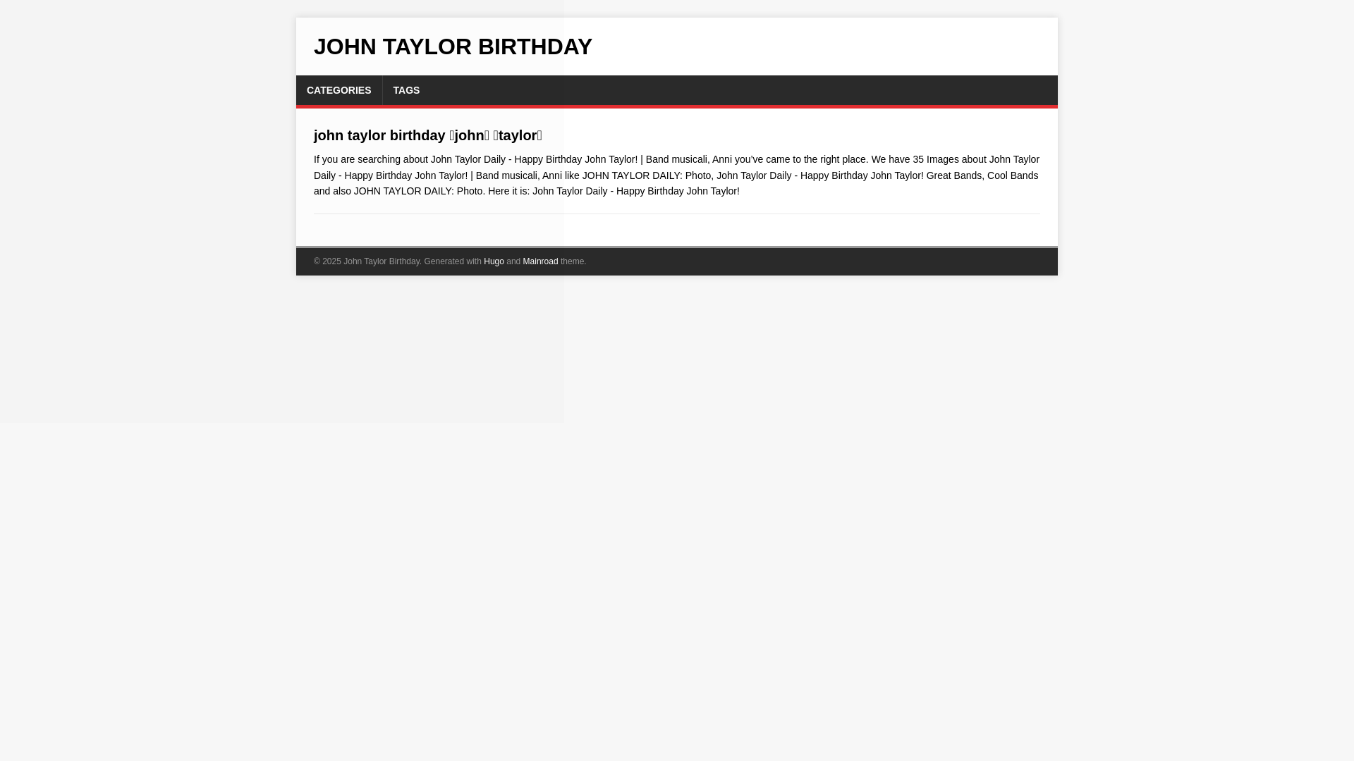 website screenshot of https://john-taylor-birthday.pages.dev/