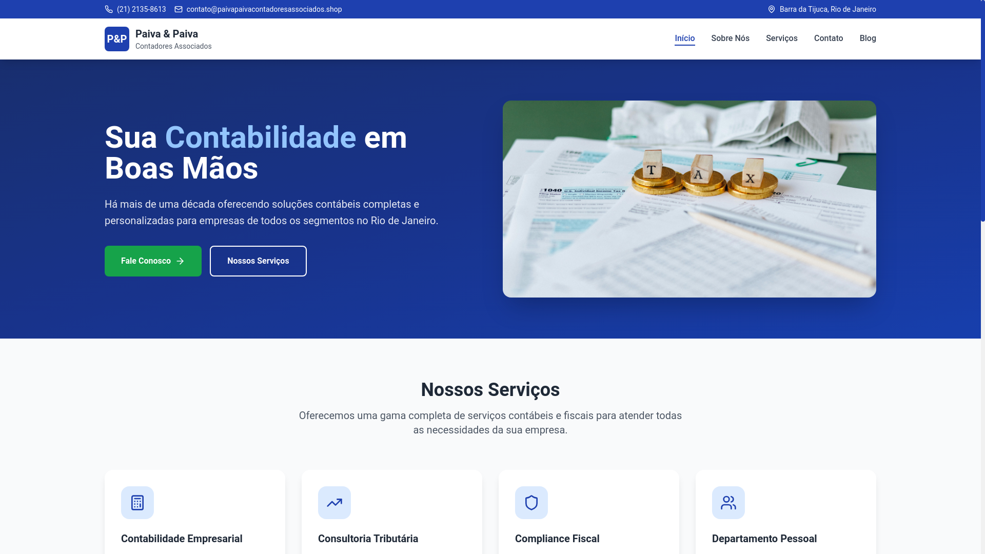 website screenshot of https://paivapaivacontadoresassociados.shop/
