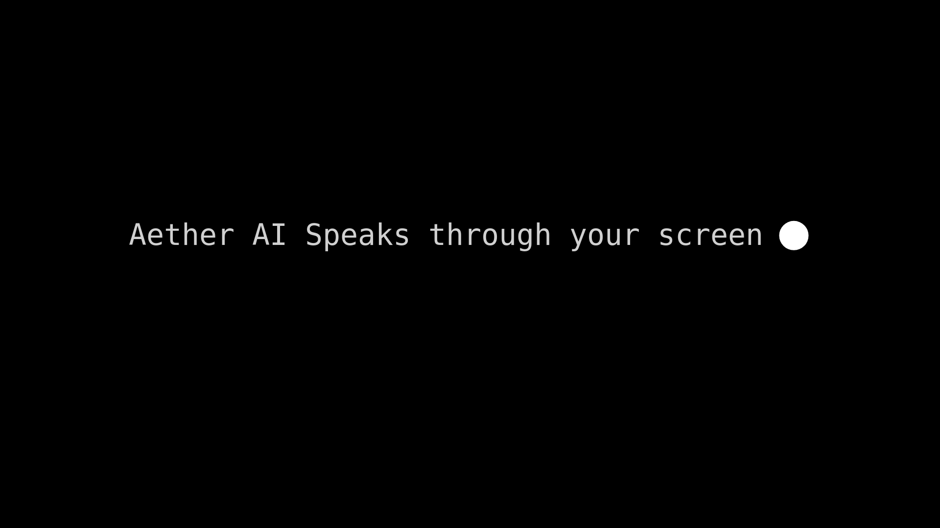 website screenshot of https://aether-screensaver.ai/