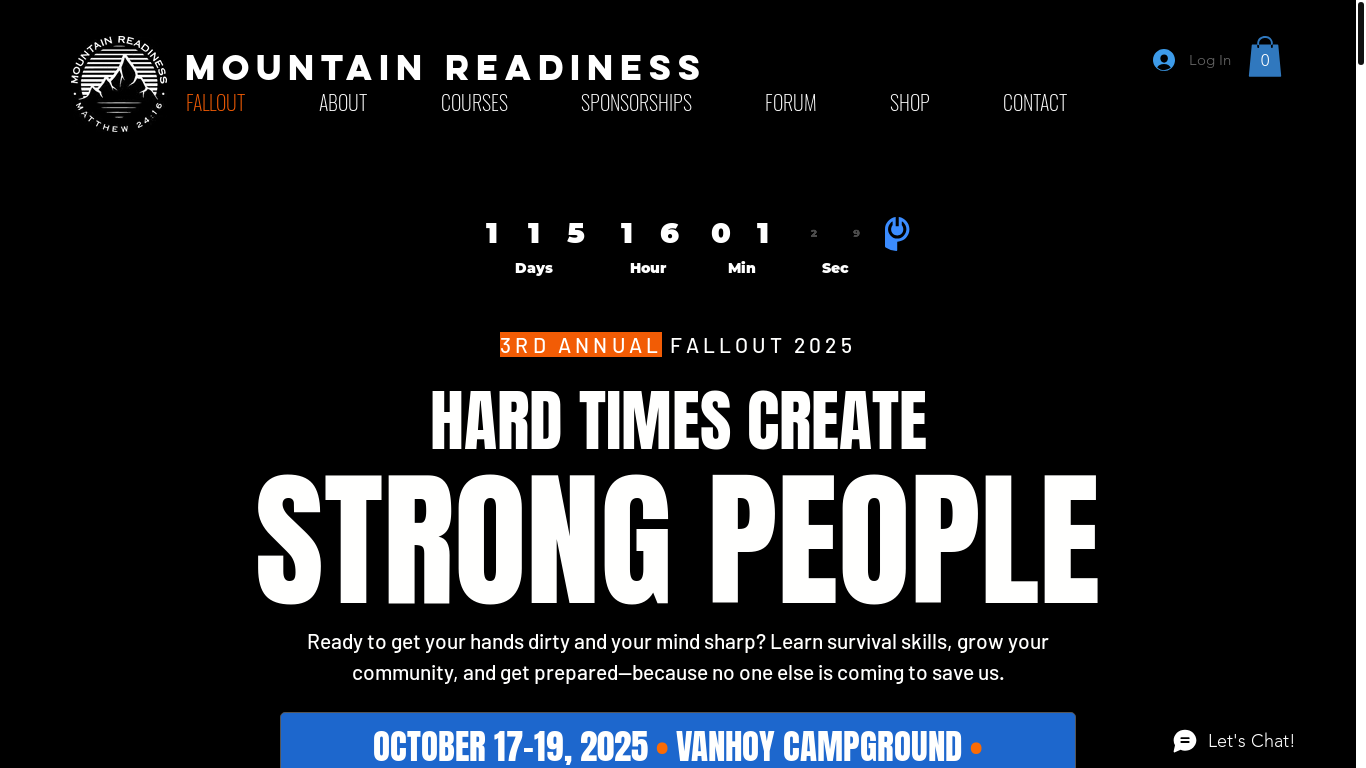 website screenshot of https://mountainreadiness.com/