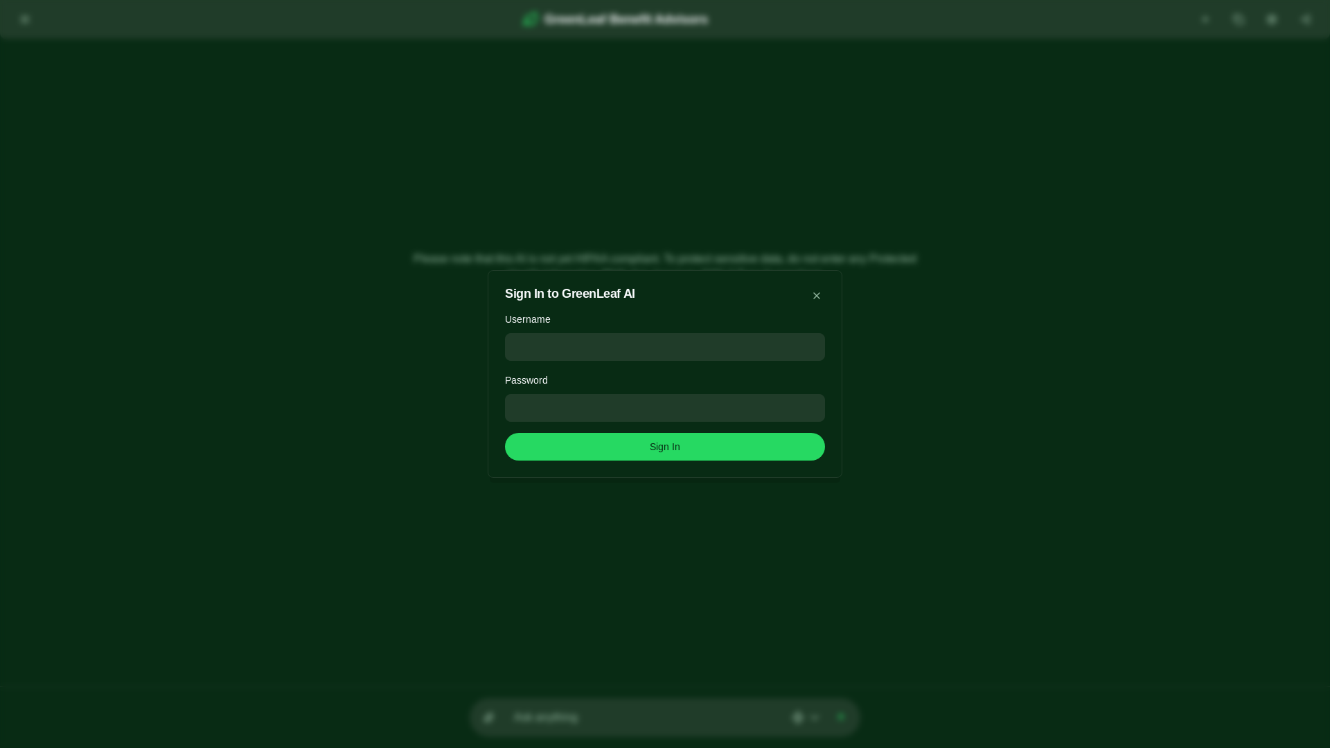 website screenshot of https://greenleaf-chatbot.pages.dev/