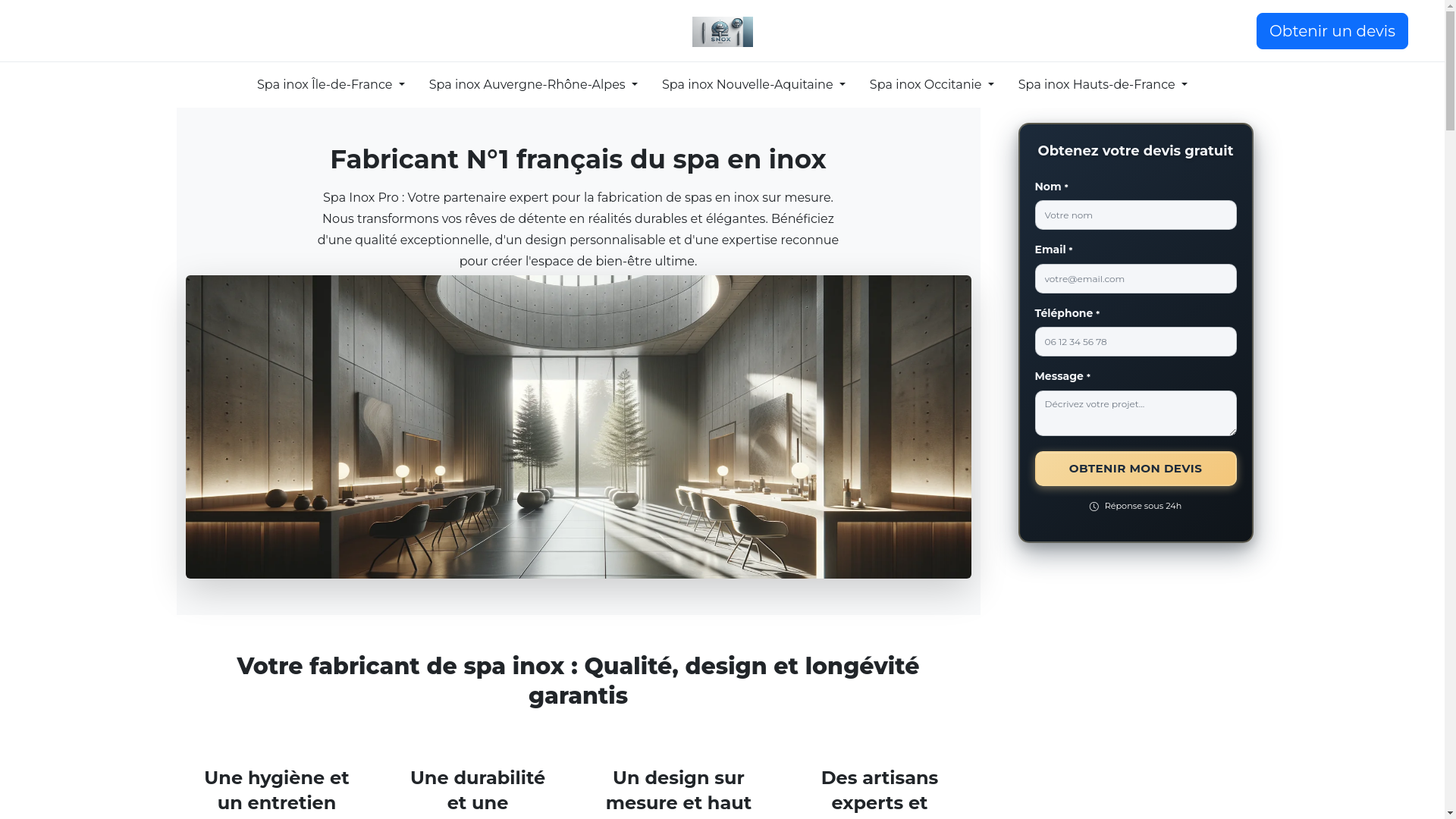 website screenshot of https://spa-inox-pro-fr.pages.dev/