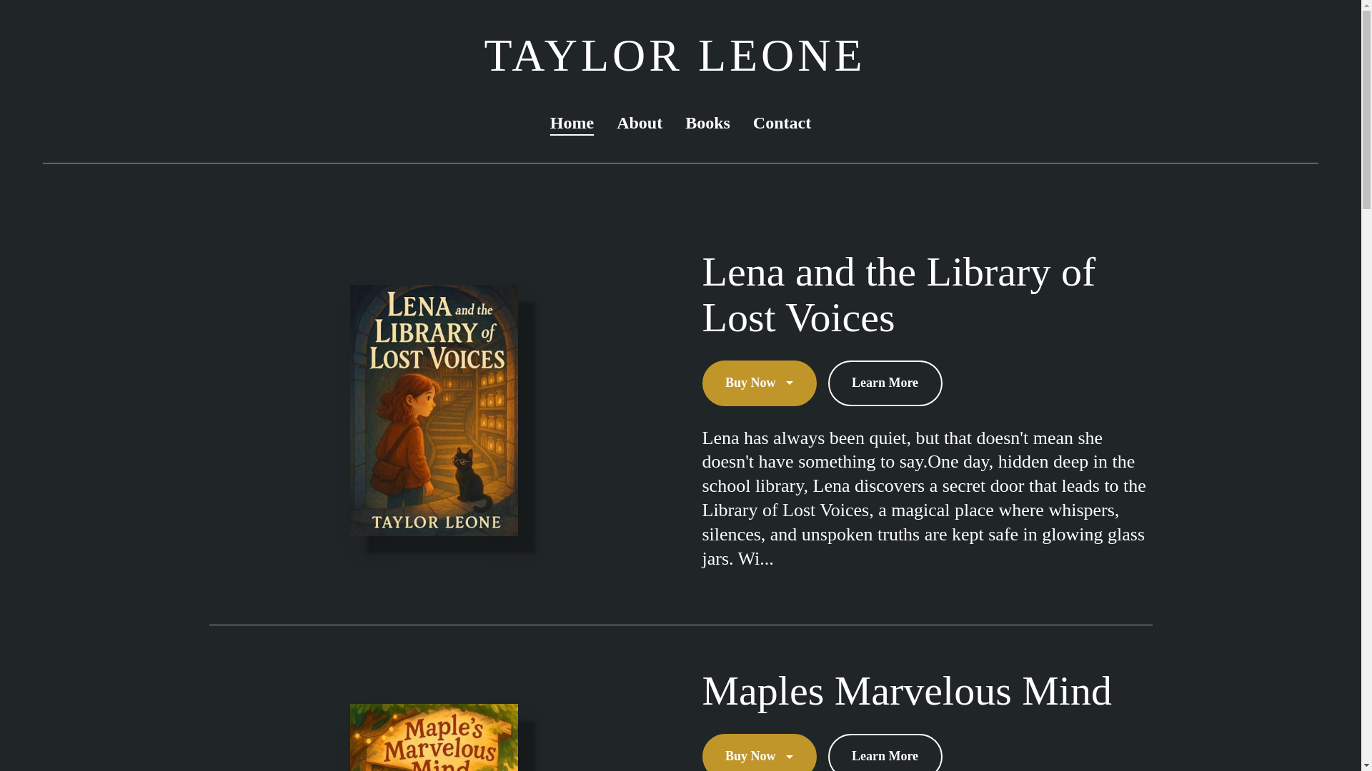website screenshot of https://taylorleonebooks.com/