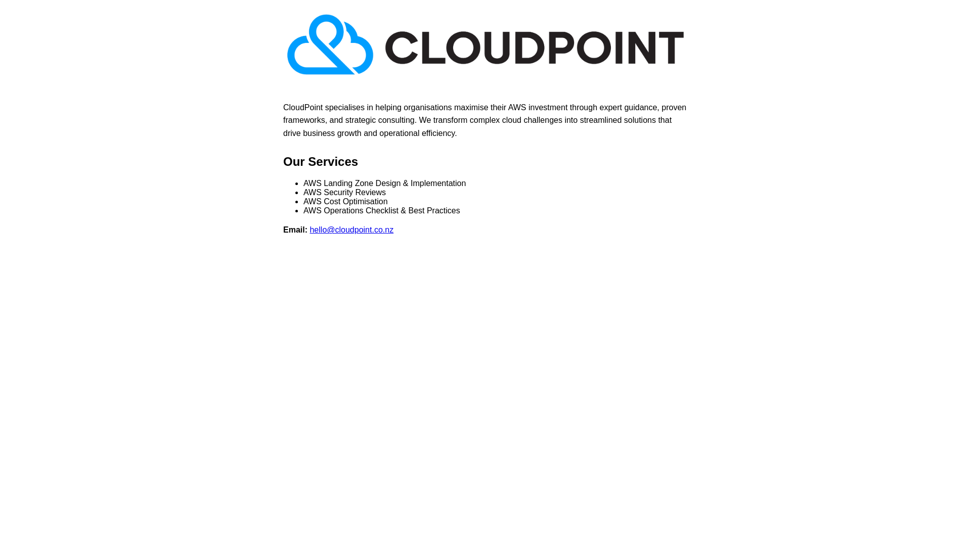 website screenshot of https://cloudpoint-nz-landing.pages.dev/