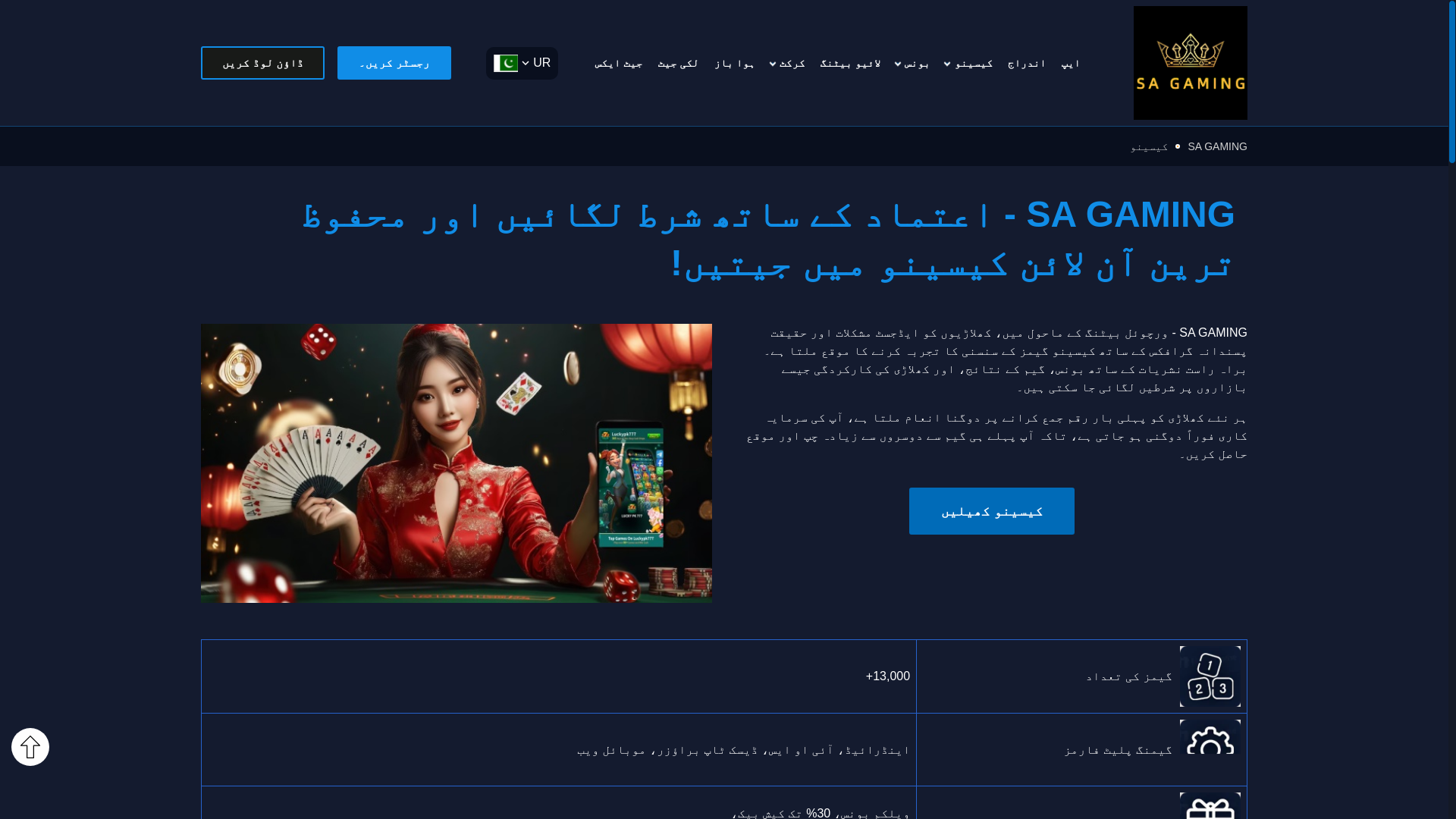 website screenshot of https://pk-sagaming.com/