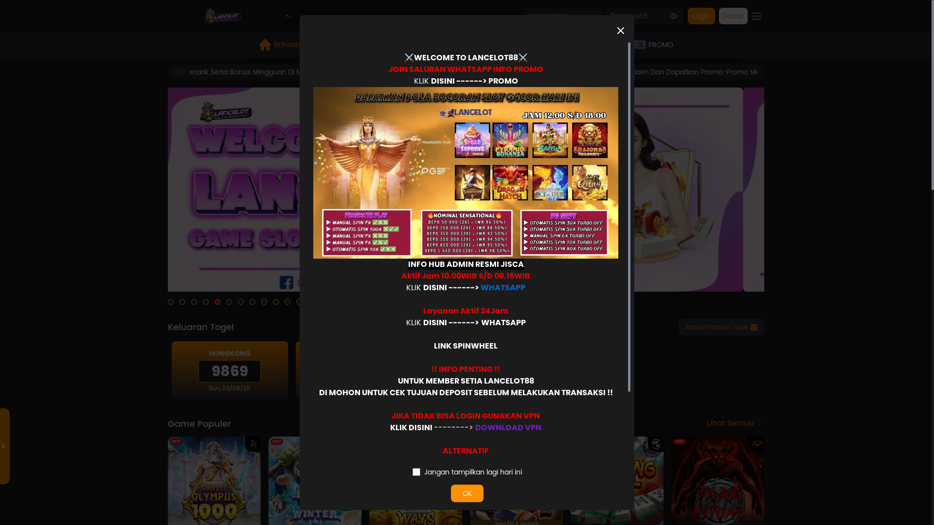 website screenshot of https://lancelot88-super.xyz/