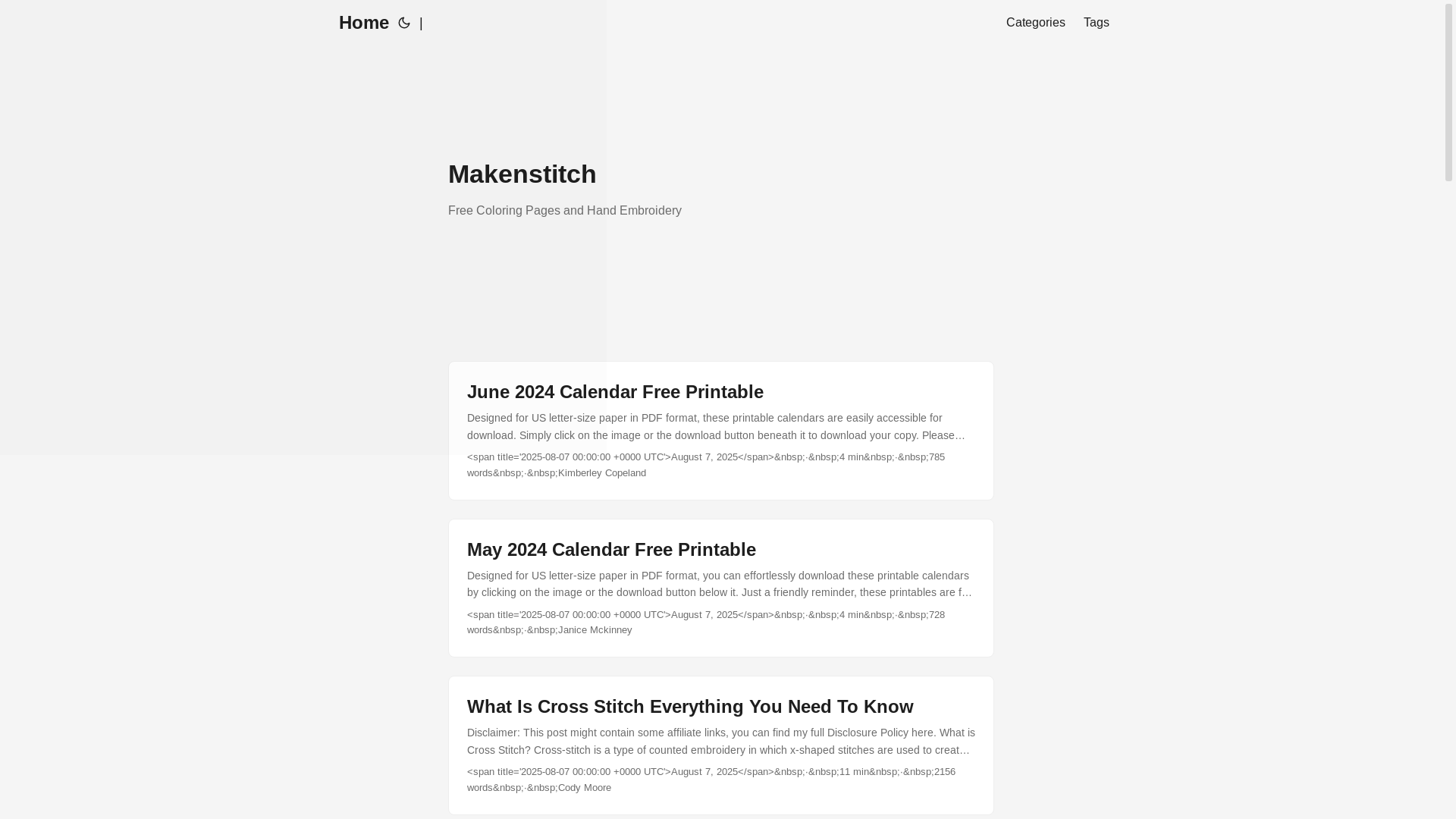 website screenshot of https://makenstitch.pages.dev/