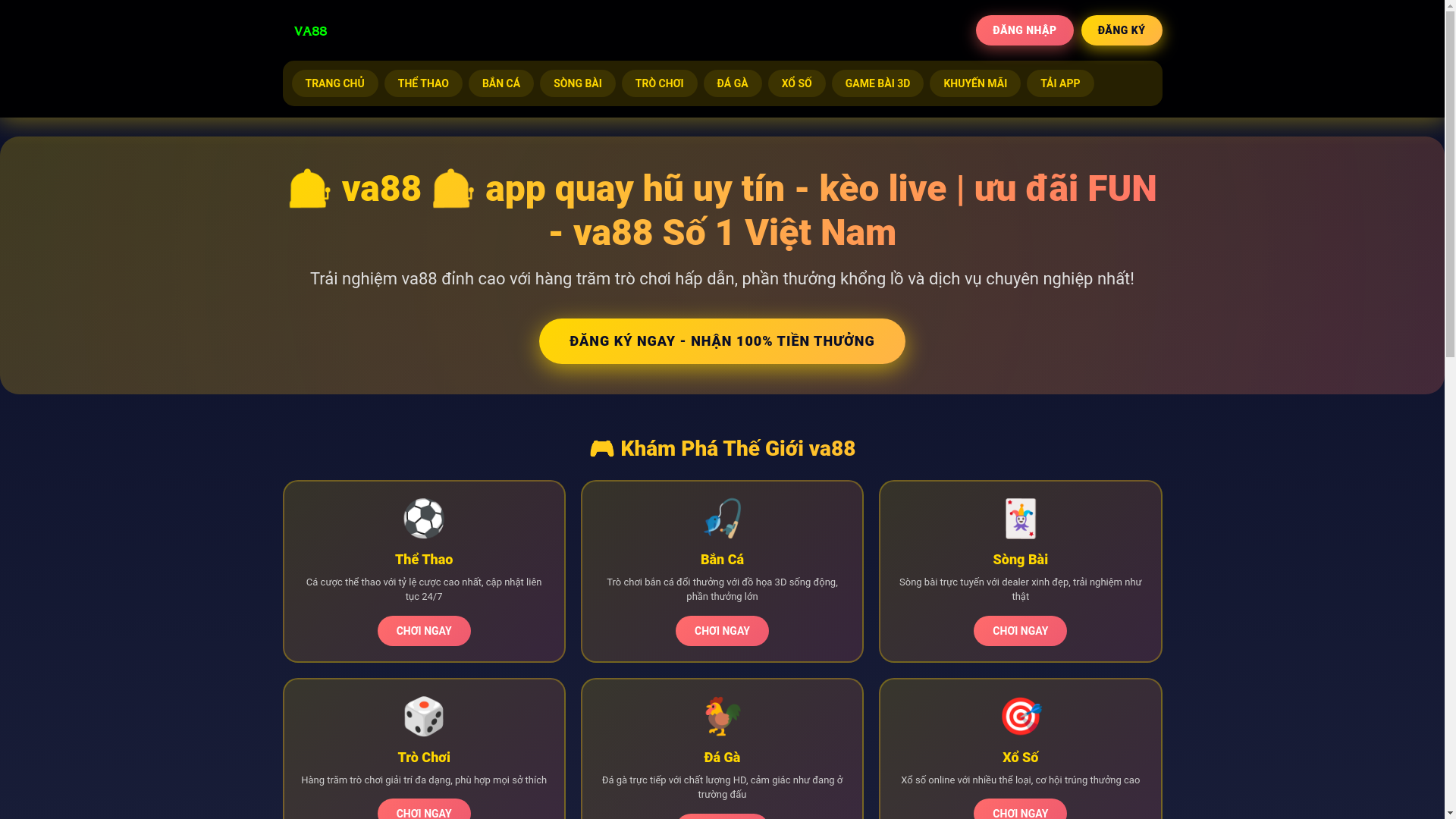 website screenshot of https://va88g.com/