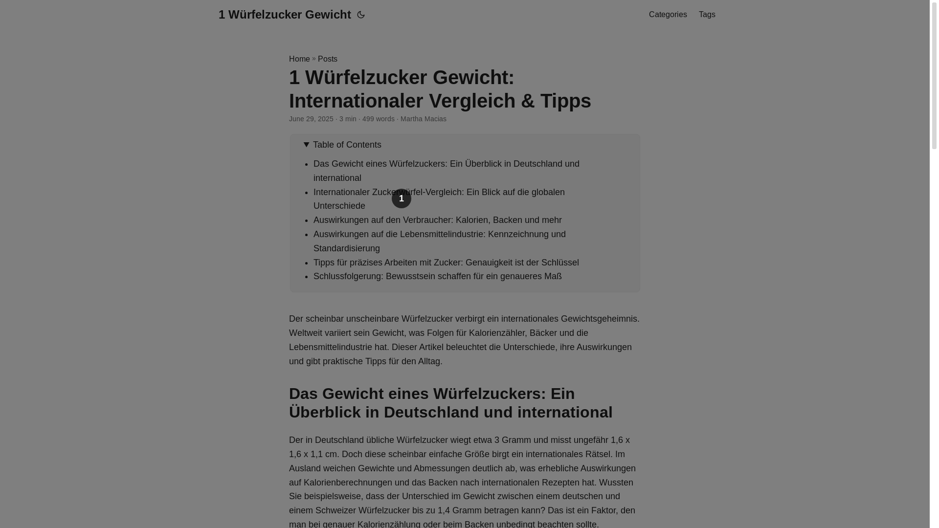 website screenshot of https://1-wurfelzucker-gewicht.pages.dev/