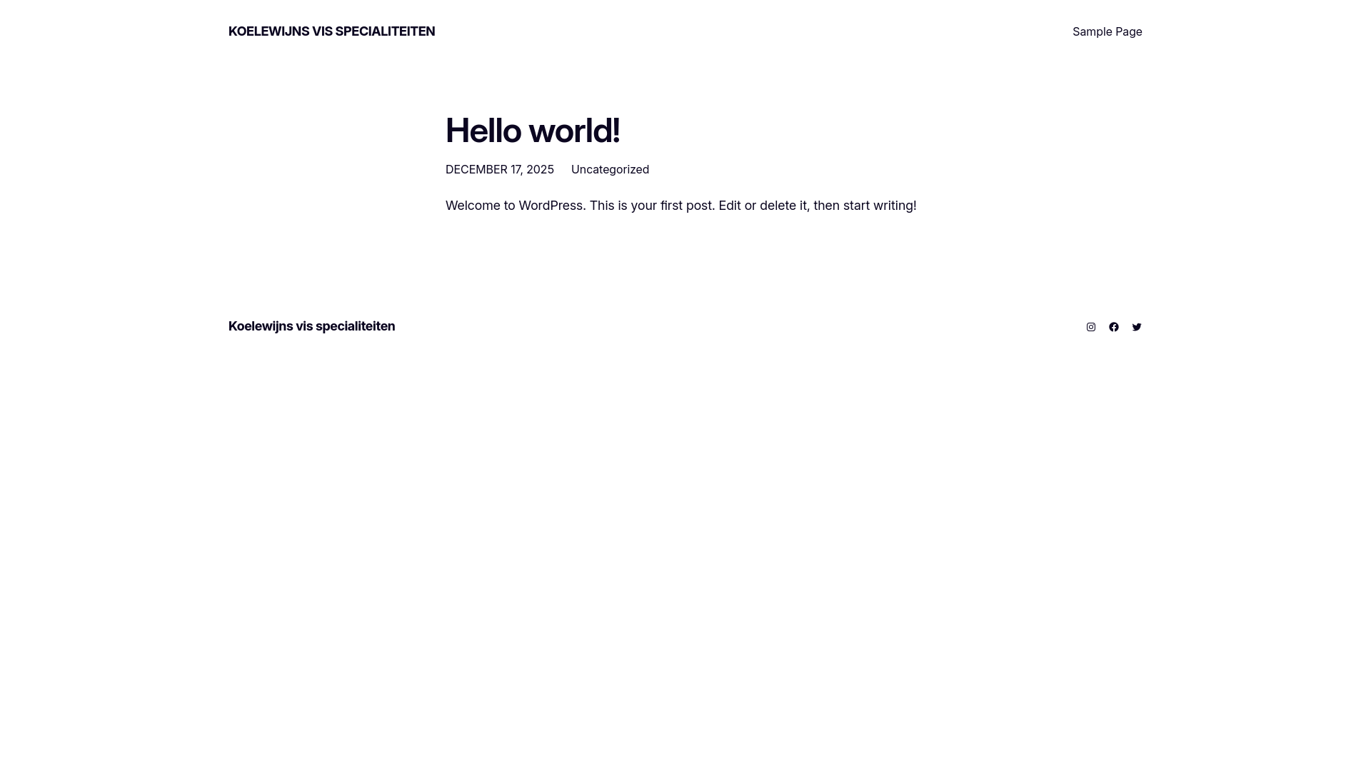 website screenshot of https://koelewijnsvisspecialiteiten.nl/