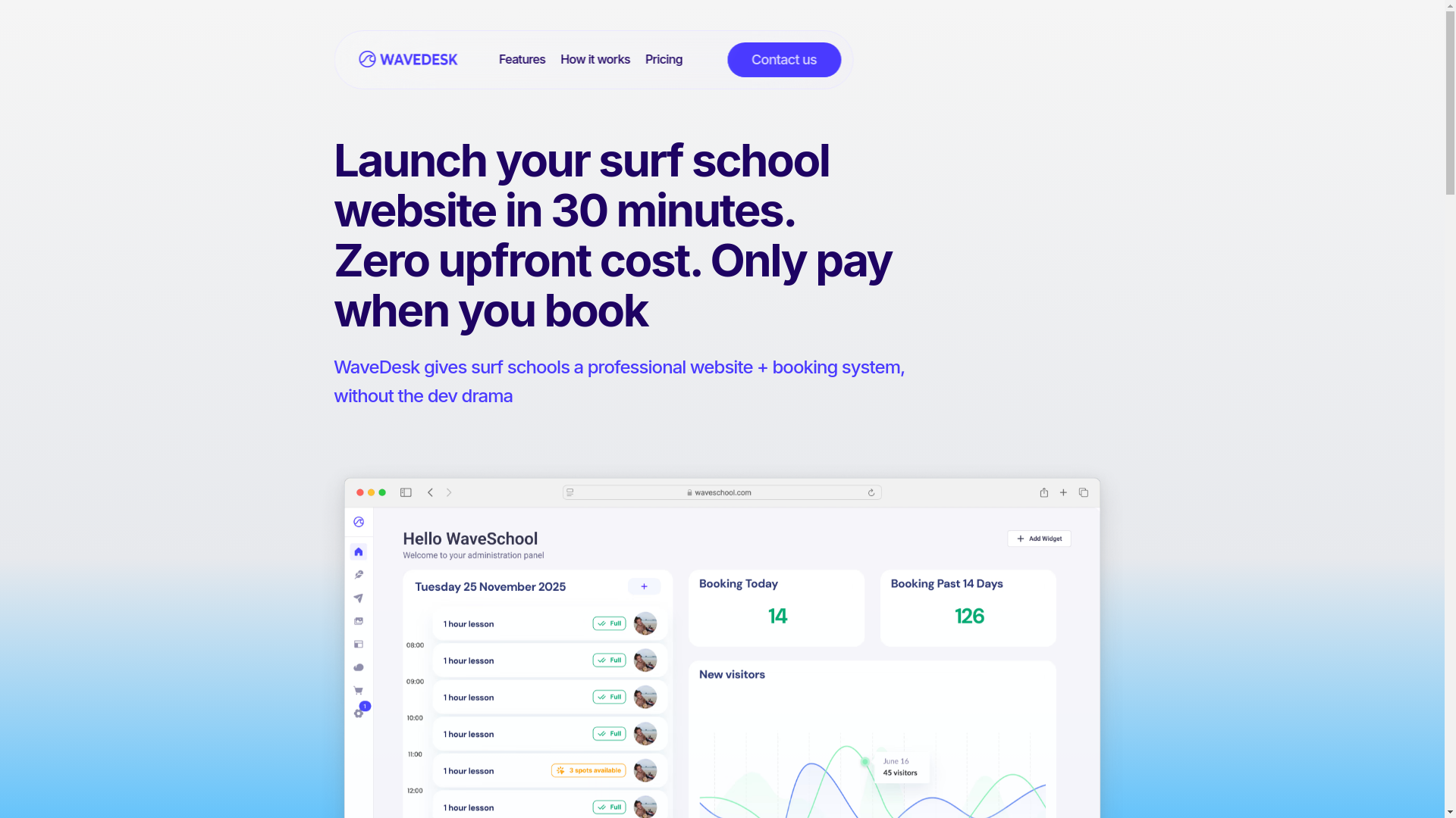 website screenshot of https://wavedesk.fr/