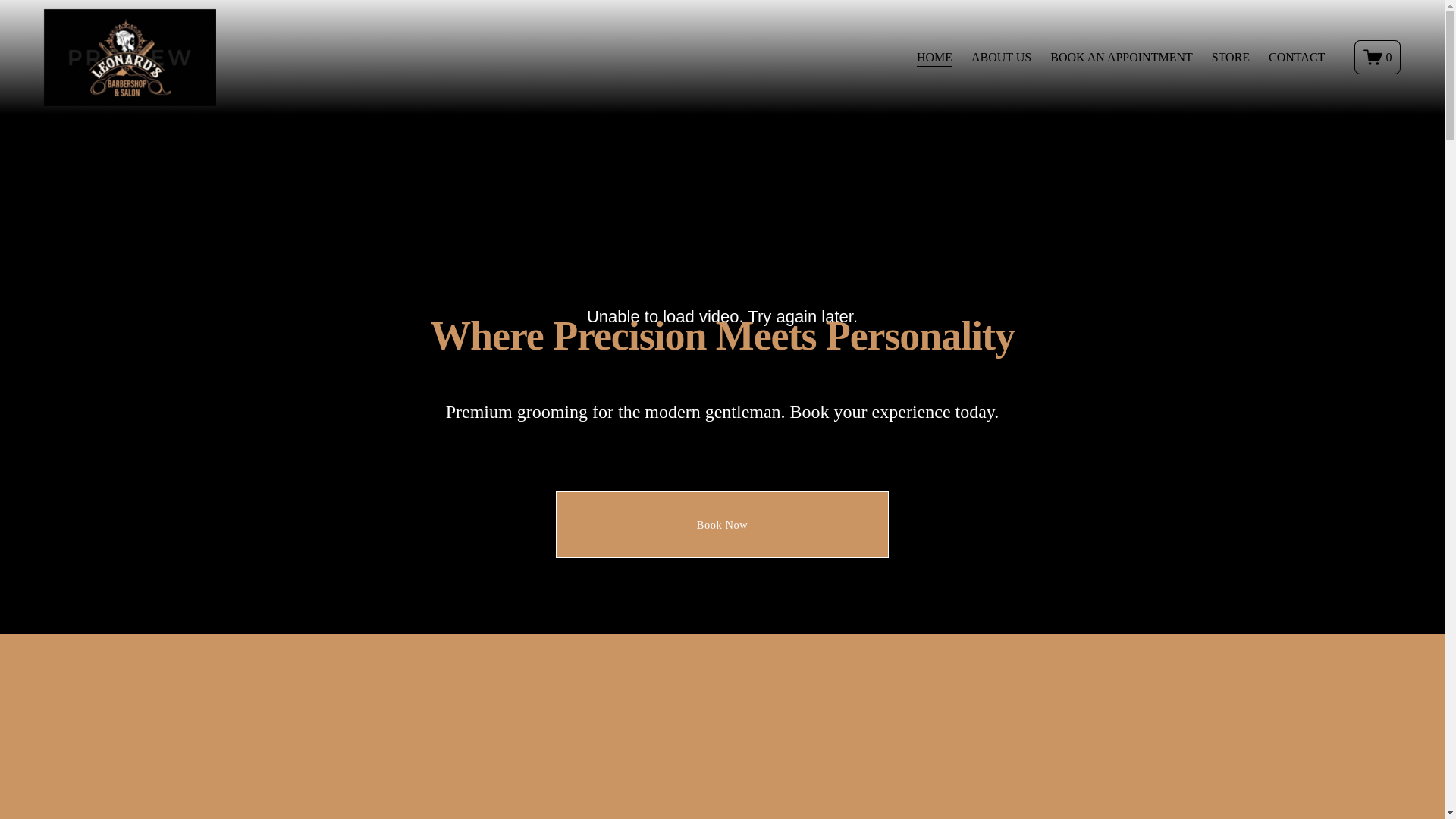 website screenshot of https://leonardsbarbershopsalongmail.com/