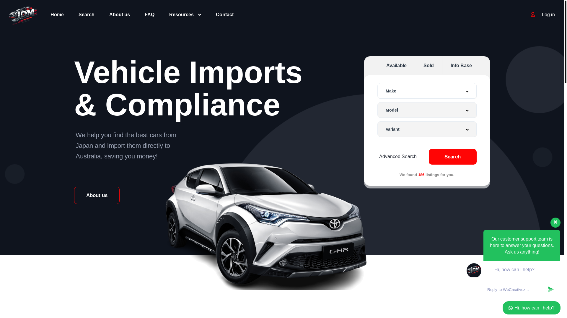 website screenshot of https://nihondirectauto.com/