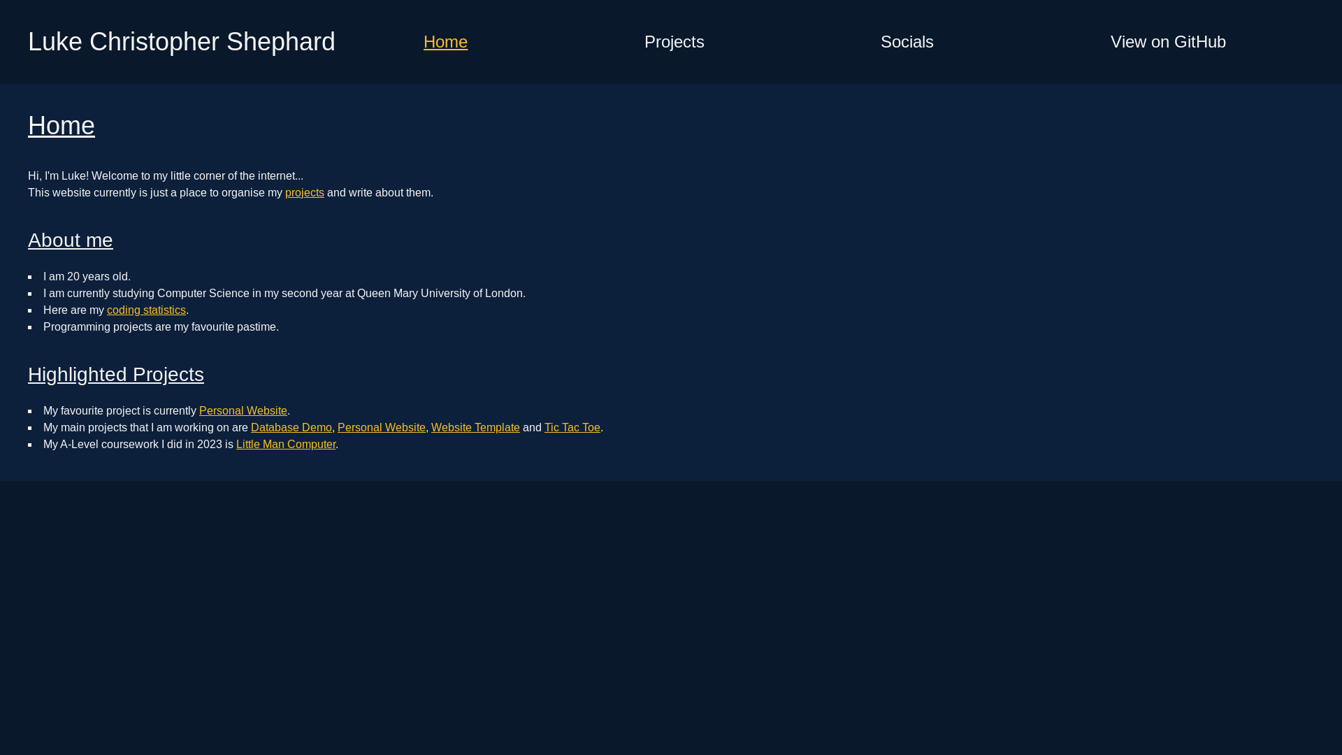 website screenshot of https://shephardluke.pages.dev/