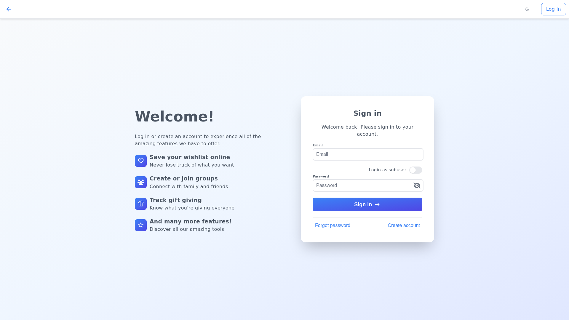 website screenshot of https://wishlist-website-lit.pages.dev/