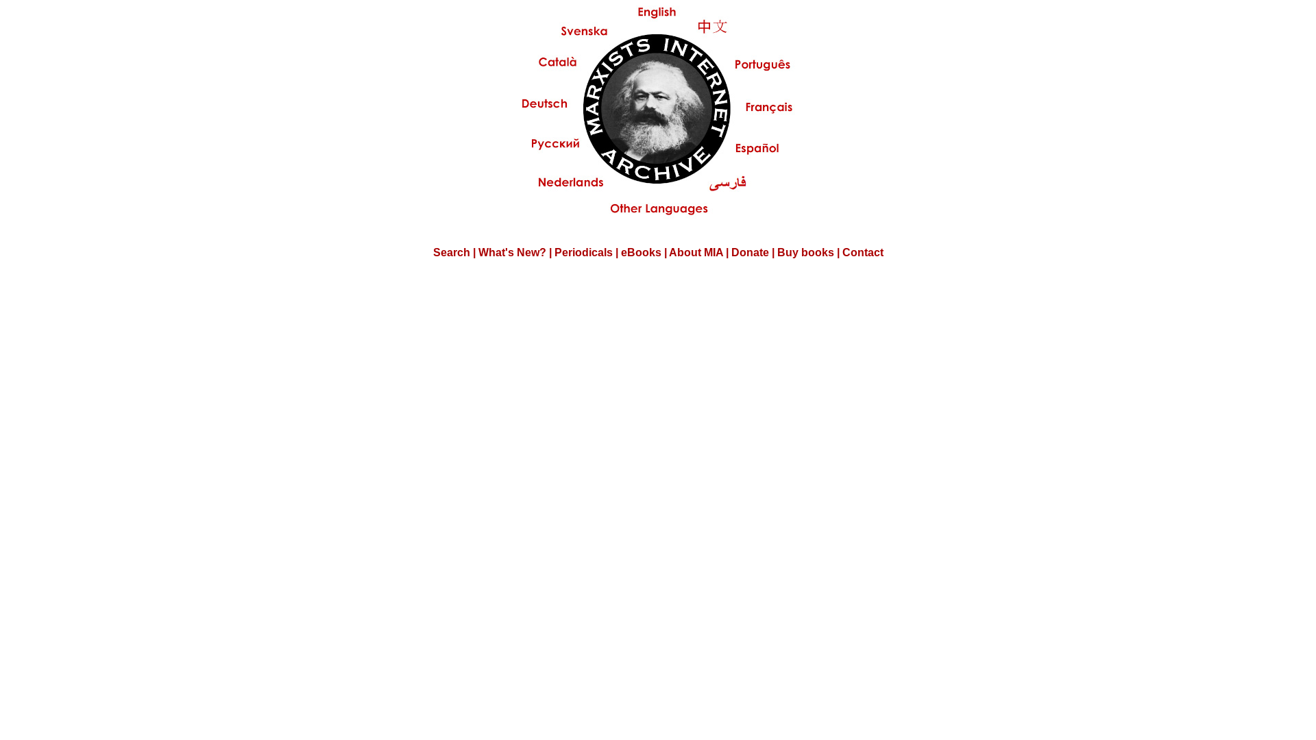 website screenshot of https://www.marxists.org/