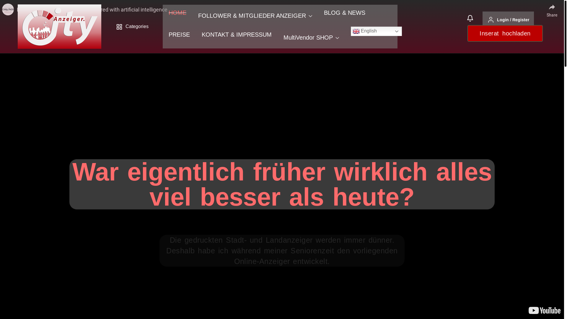 website screenshot of https://anzeiger.app/