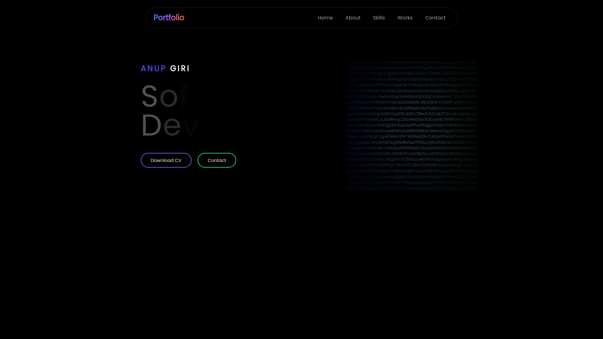 website screenshot of https://anup-giri.com.np/