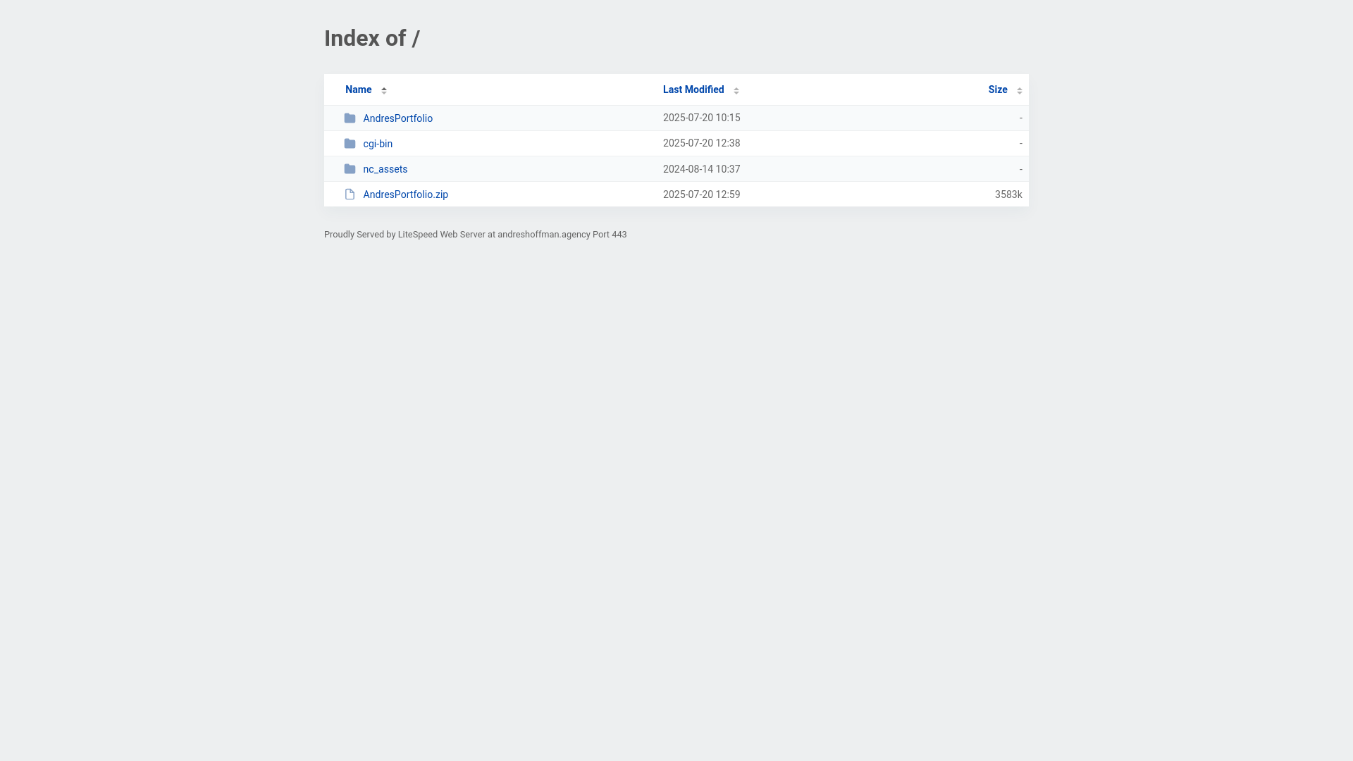 website screenshot of https://andreshoffman.agency/