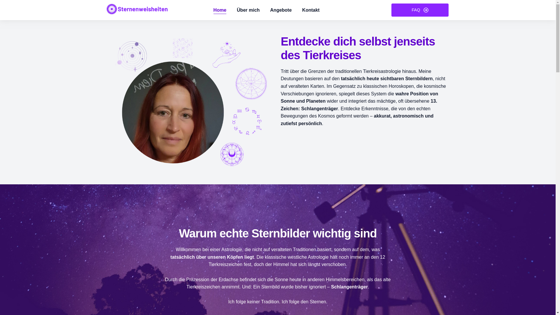 website screenshot of https://sternenweisheiten.de/
