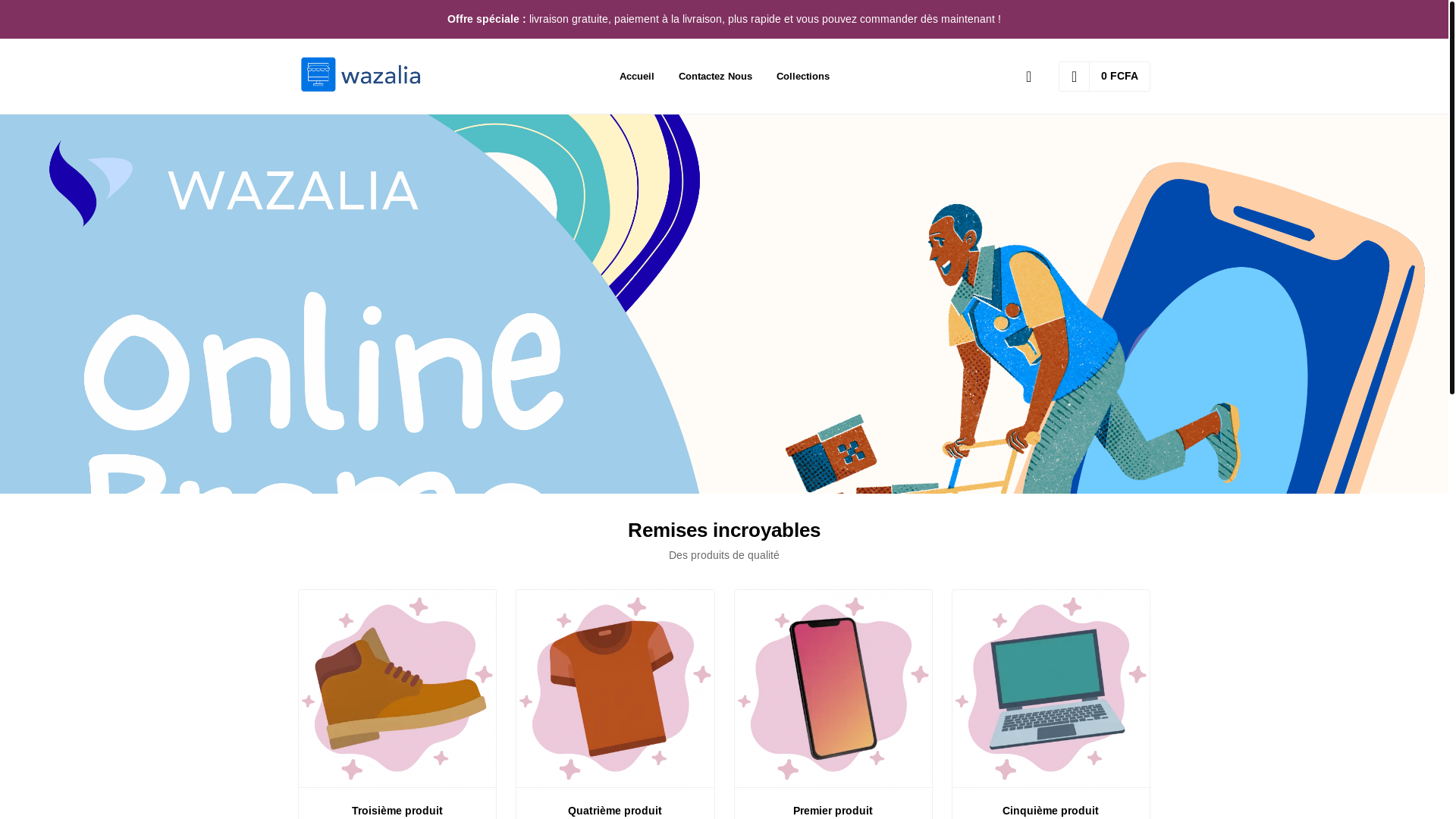 website screenshot of https://wazalia.com/