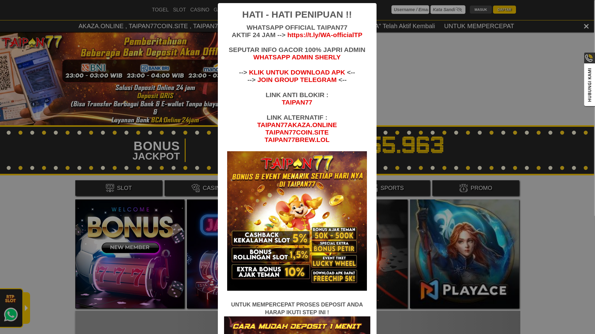 website screenshot of https://taipan77hitam.lol/