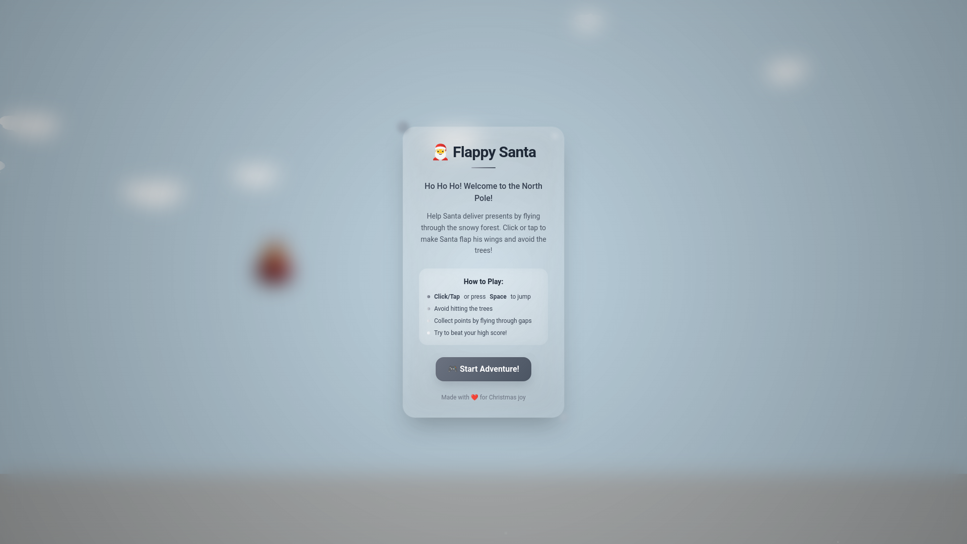 website screenshot of https://flappy-santa-proto.pages.dev/