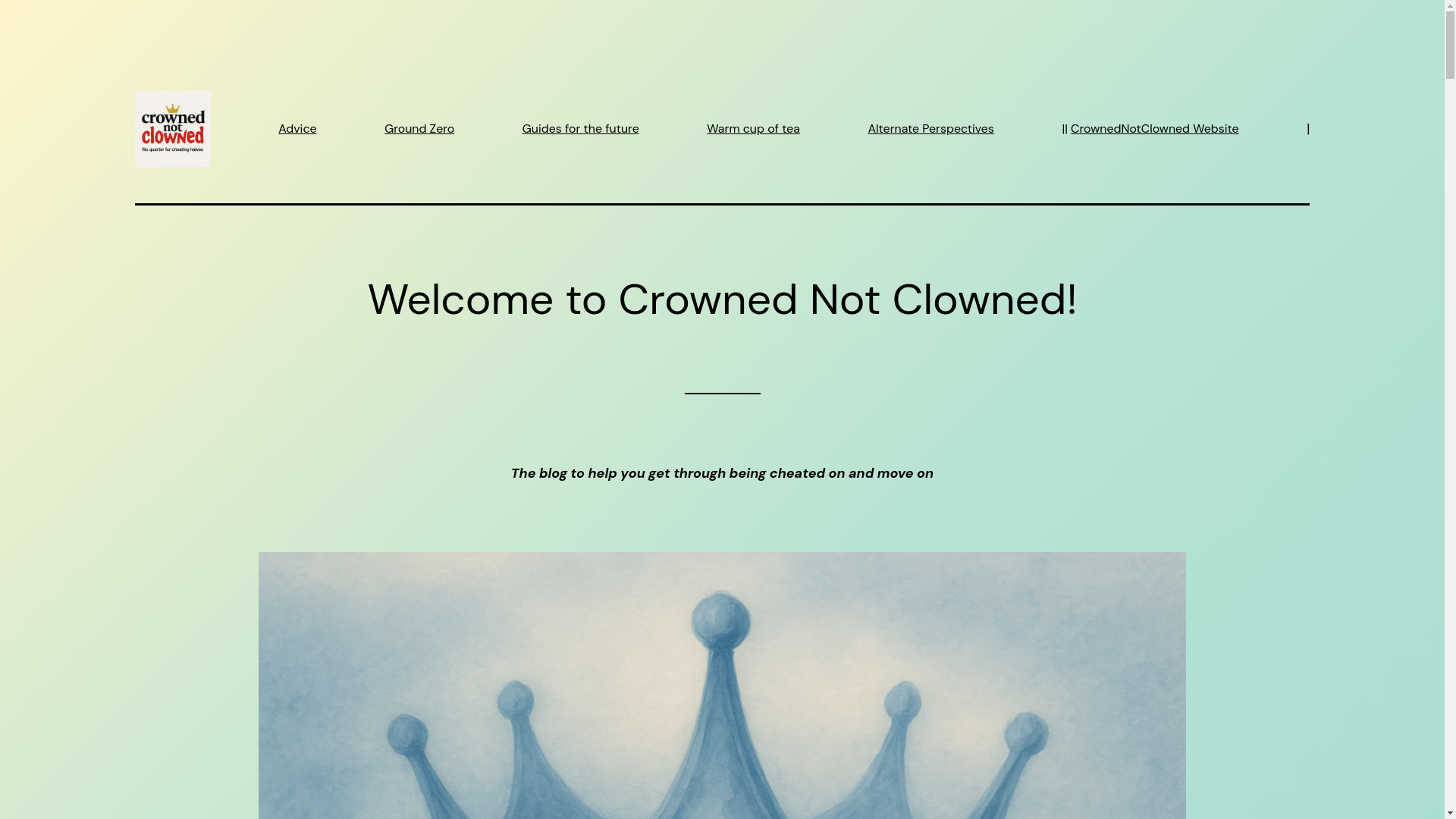 website screenshot of https://crownednotclowned.pages.dev/