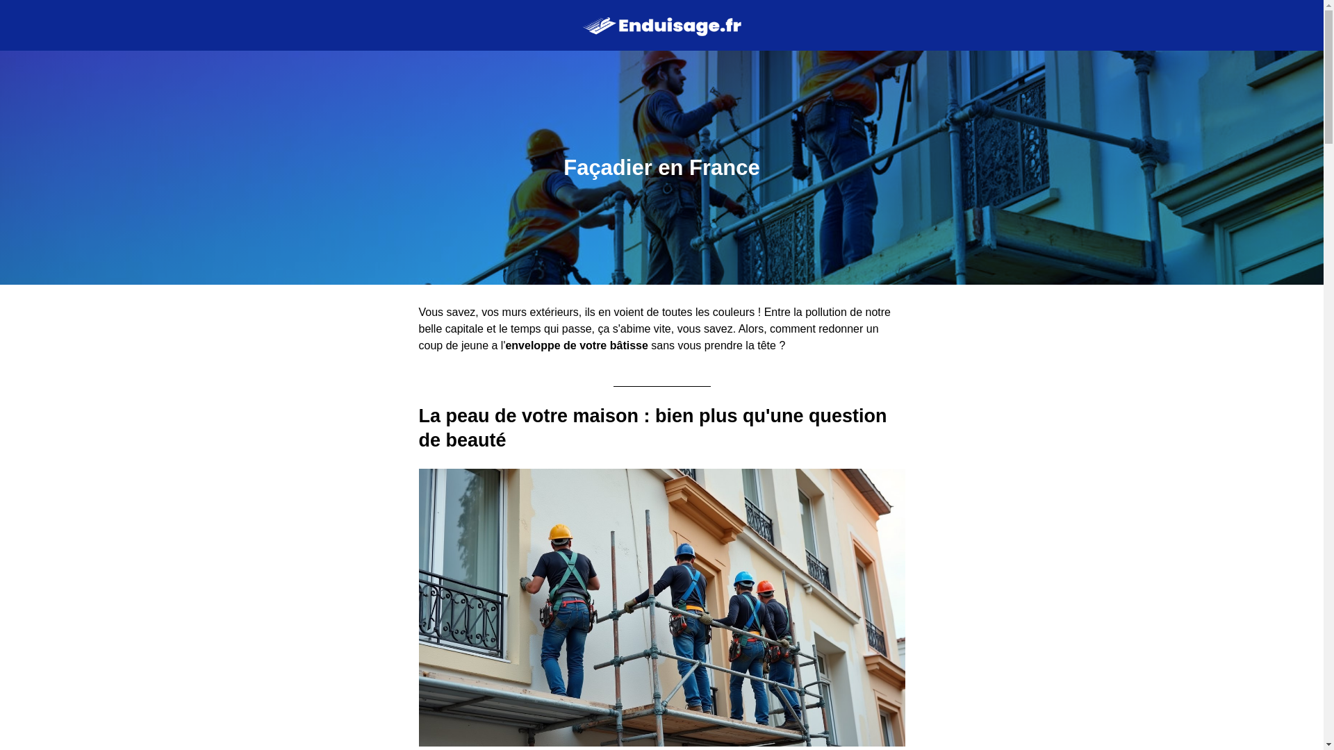 website screenshot of https://enduisage.fr/