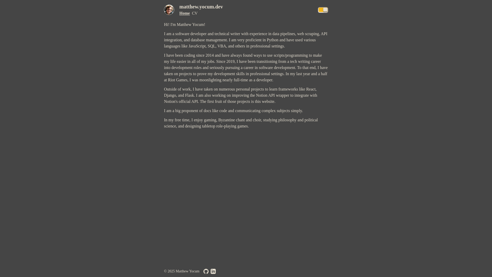 website screenshot of https://personal-website-dr6.pages.dev/
