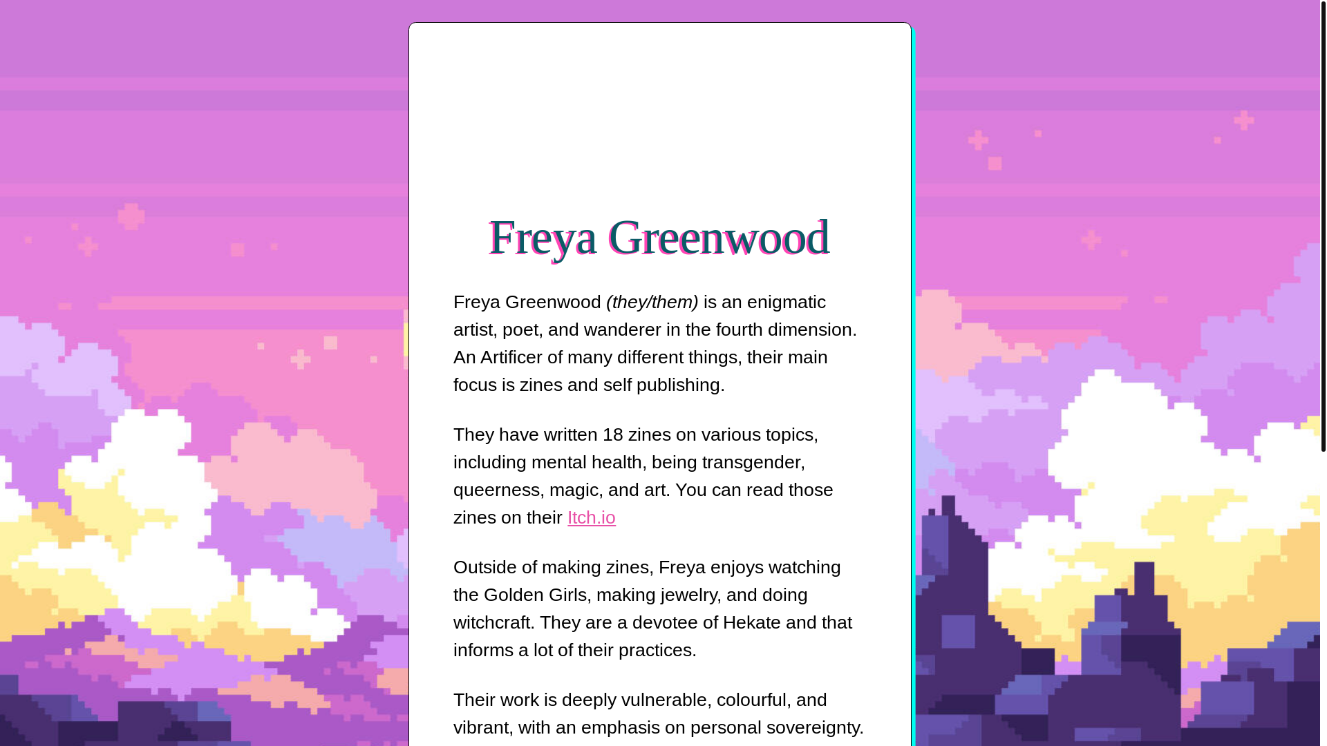 website screenshot of https://crossroadtoad.art/