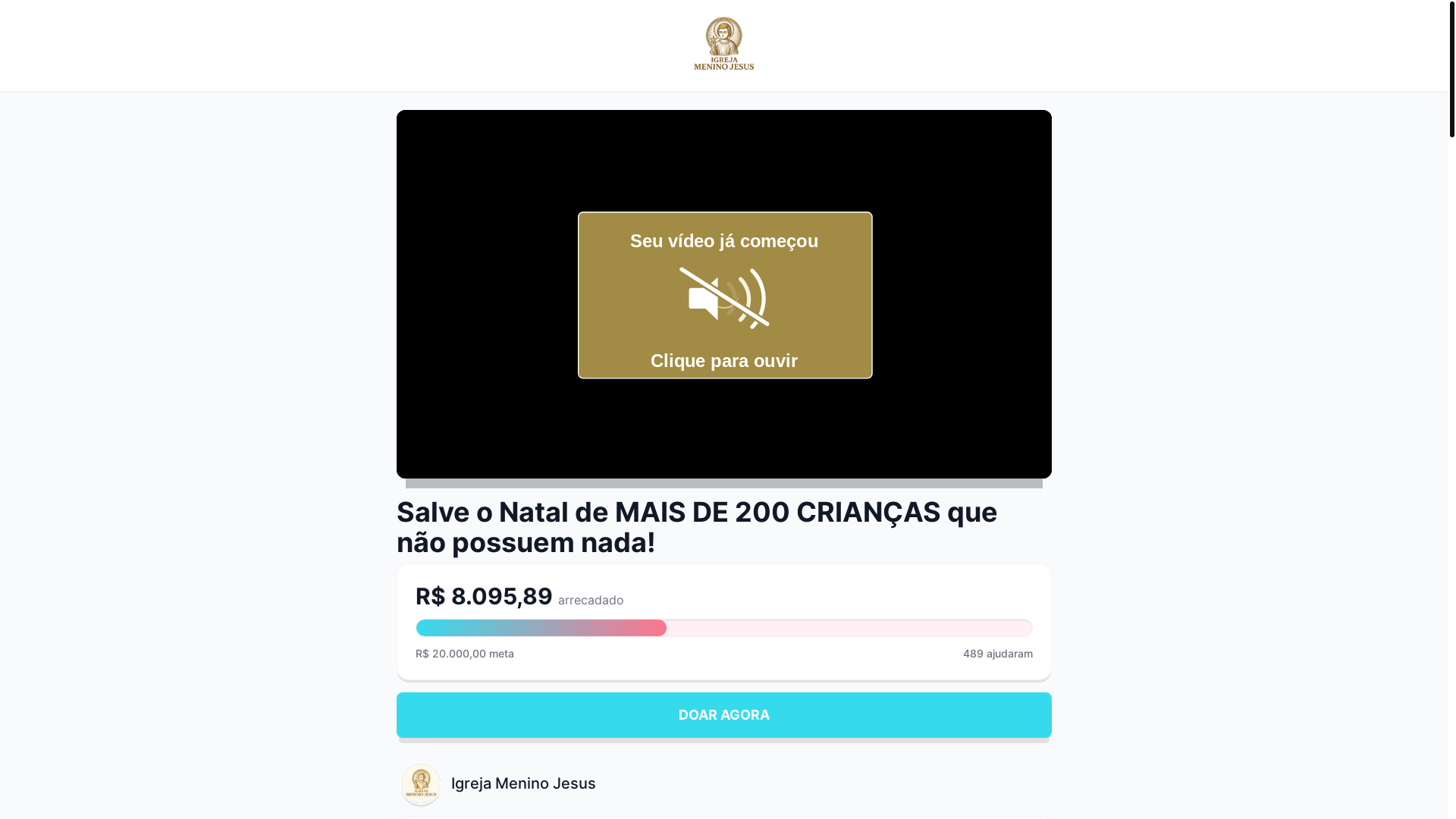 website screenshot of https://meninosdejesus.online/