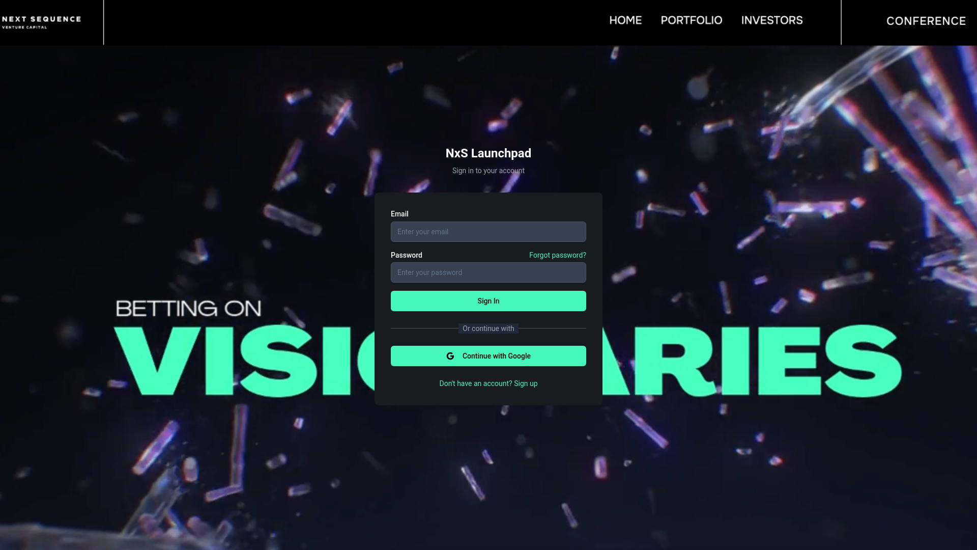website screenshot of https://thenextsequence.app/