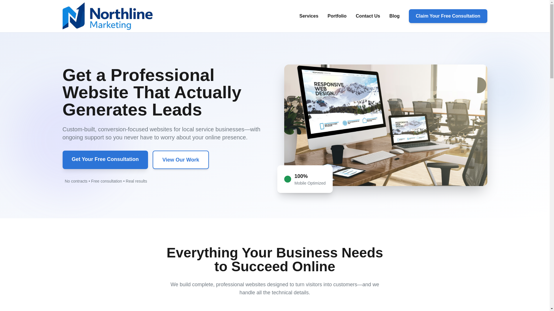 website screenshot of https://northlinemarketing.org/