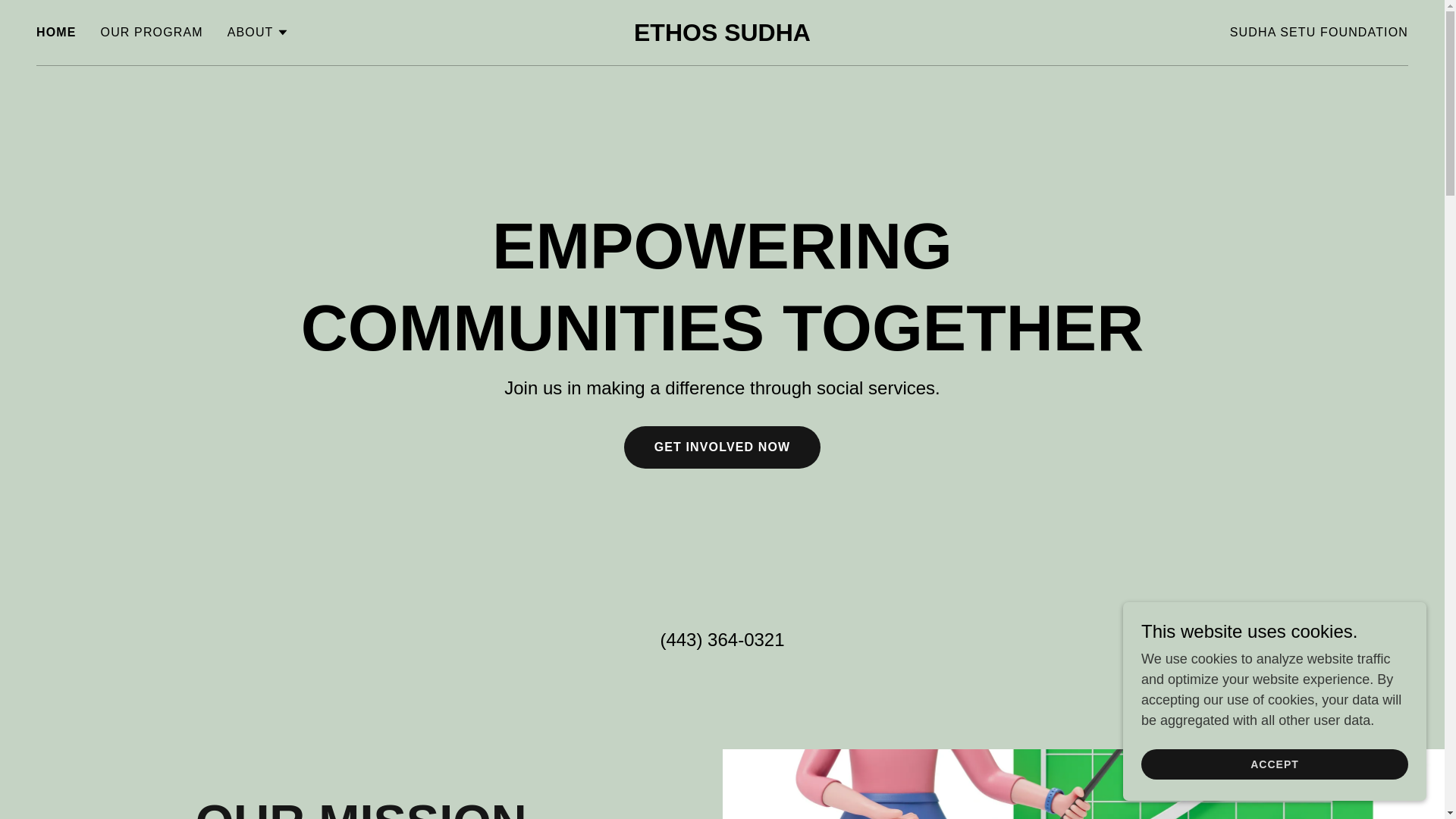 website screenshot of https://ethossudha.org/