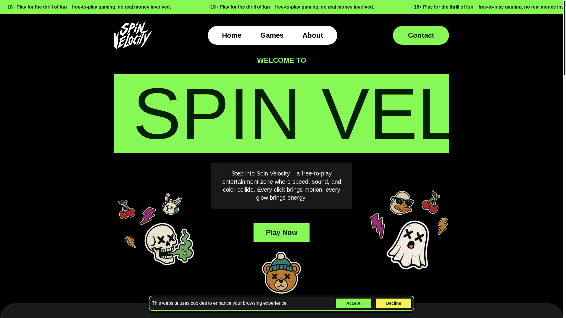 website screenshot of https://spinvelocity.co/