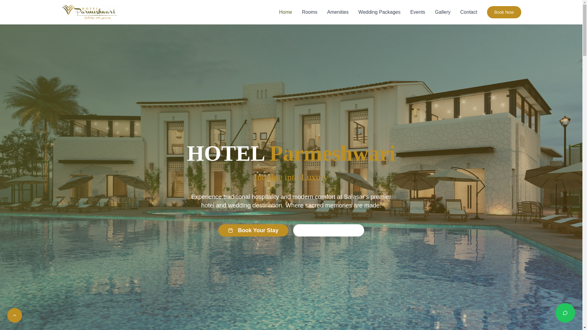 website screenshot of https://hotelparmeshwari.co.in/