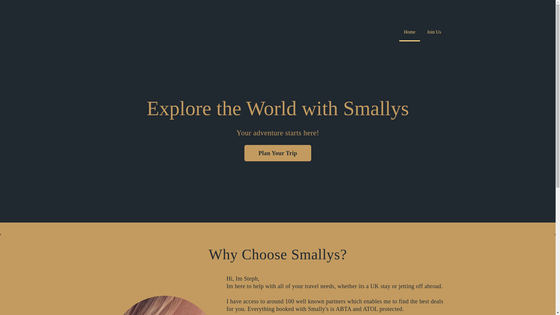 website screenshot of https://smallystravel.co.uk/