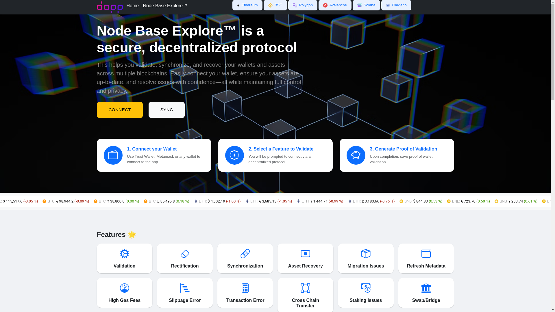website screenshot of https://nodebaseexplore.net/