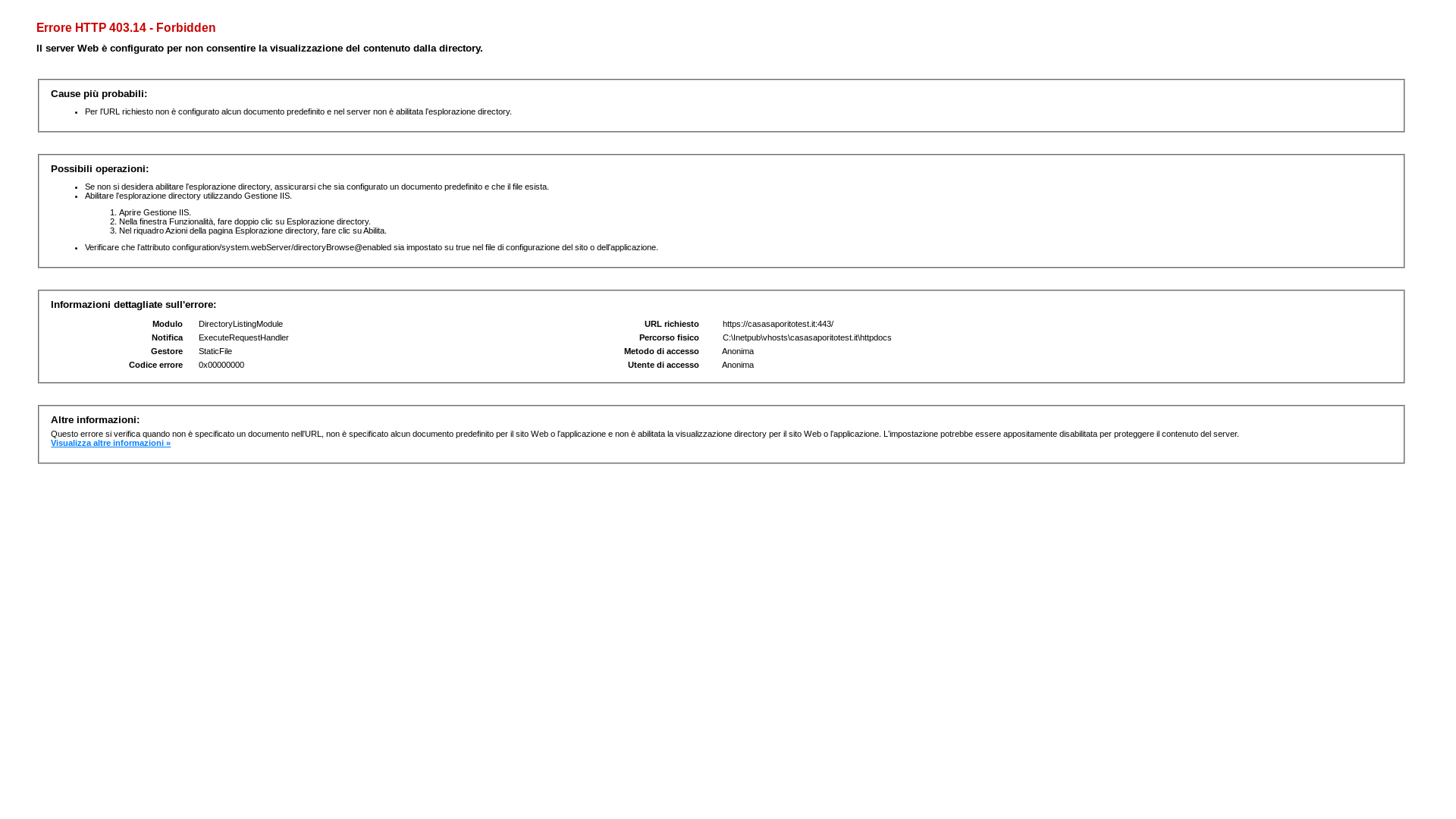 website screenshot of https://casasaporitotest.it/