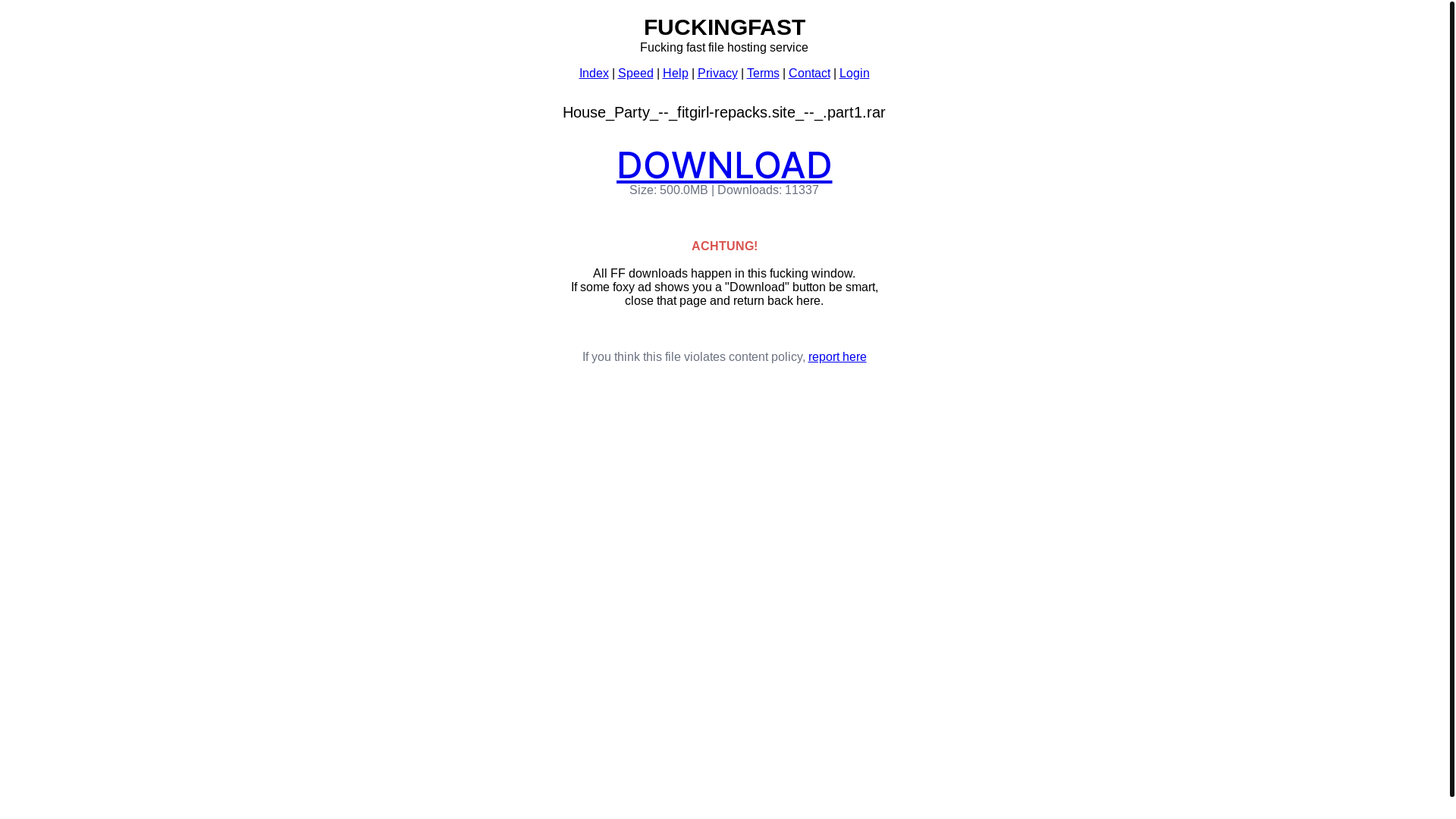 website screenshot of https://fuckingfast.co/u2gwtcjpo6q5#House_Party_--_fitgirl-repacks.site_--_.part1.rar