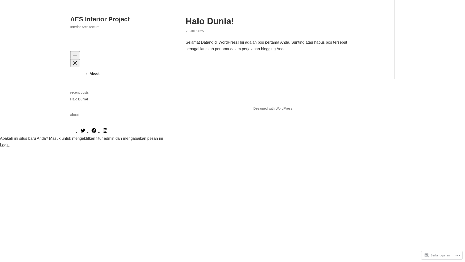 website screenshot of https://aesproject.id/