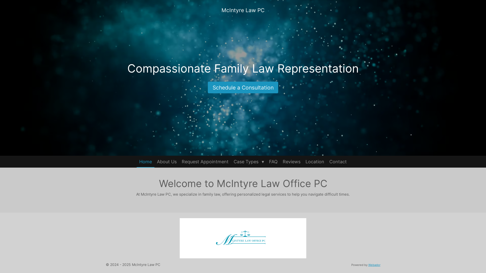 website screenshot of https://mcintyrelawofficepc.com/
